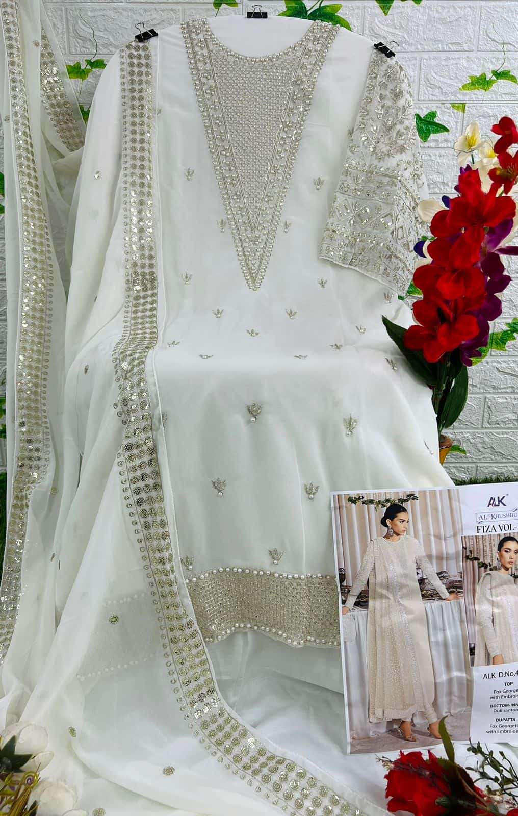 AL Khushbu 4084 A Pakistani Festive Wear Designer Salwar Suit Collection view 2