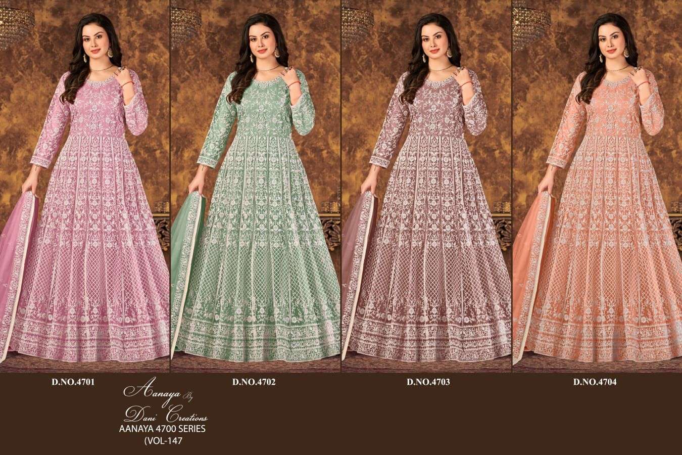 Aanaya Vol 147 Designer Party Wear Net Anarkali Gown view 14