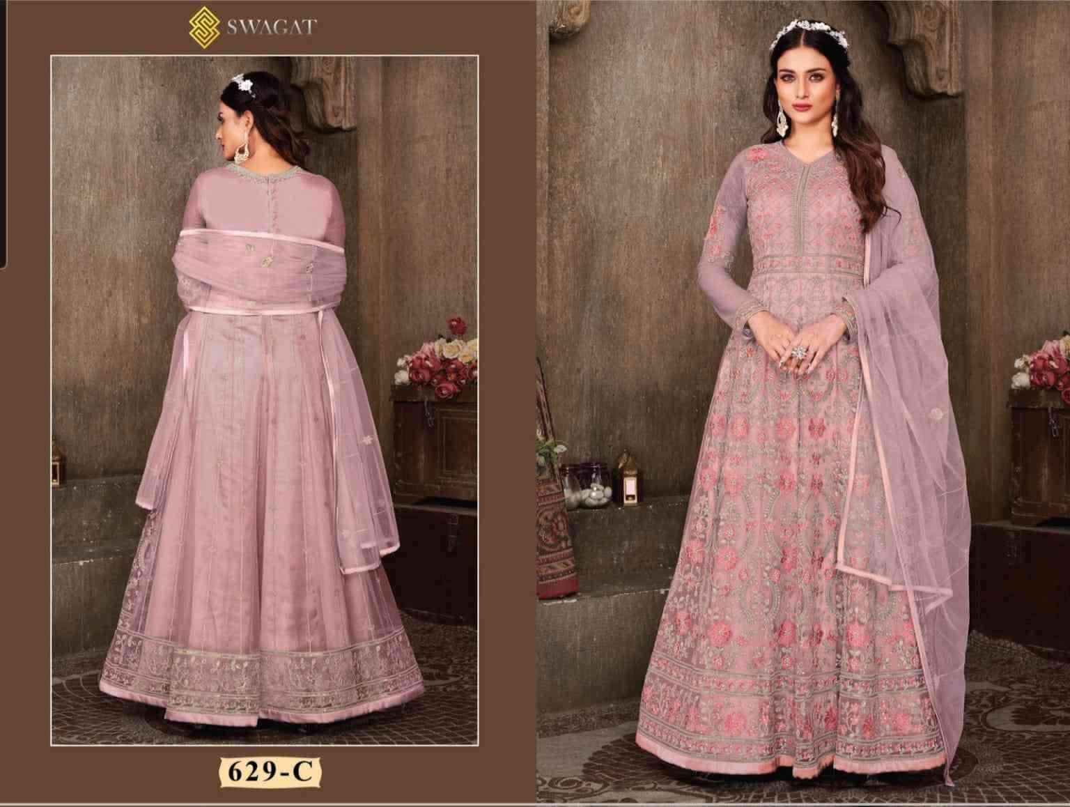 Swagat Voilet 692 Colors Partywear Anarkali Gown Catalog Online view 2