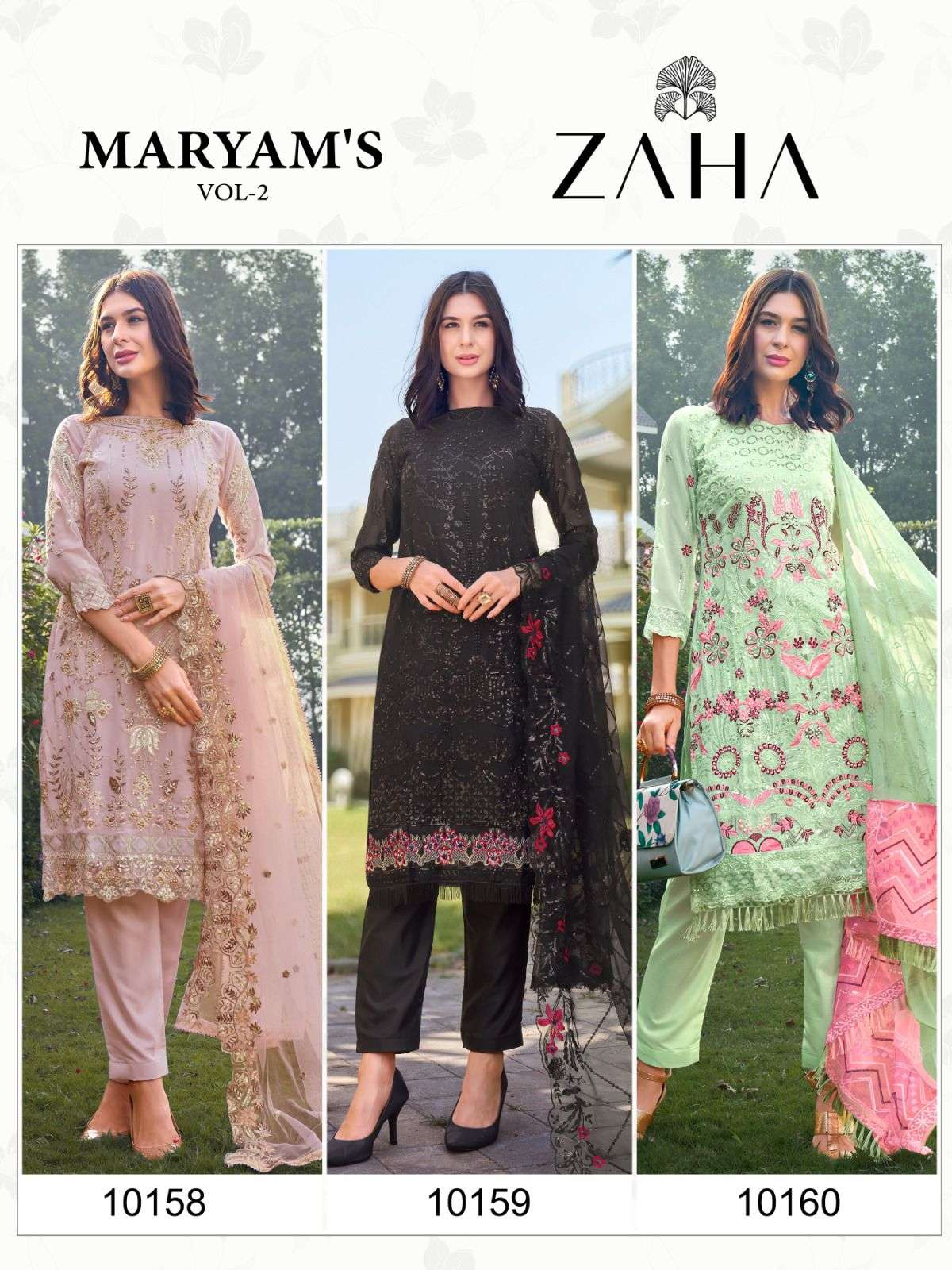Zaha Maryams Vol 2 10158 To 10160 Designer Pakistani Dress New Collection view 4