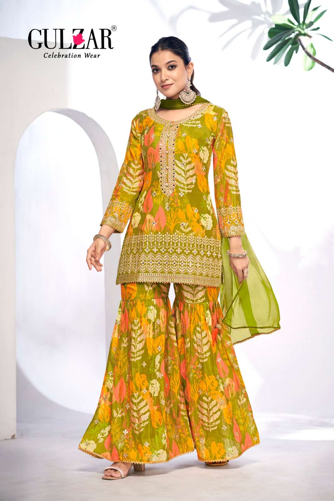 Gulzar Monisha 2101 To 2104 Designer Sharara Dress Wedding Collection view 9