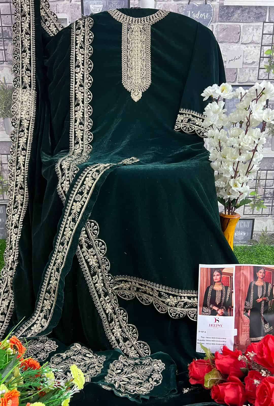 Deepsy 107 Colors Pakistani Style Winter Wear Style Salwar Suit Wholesalers view 6