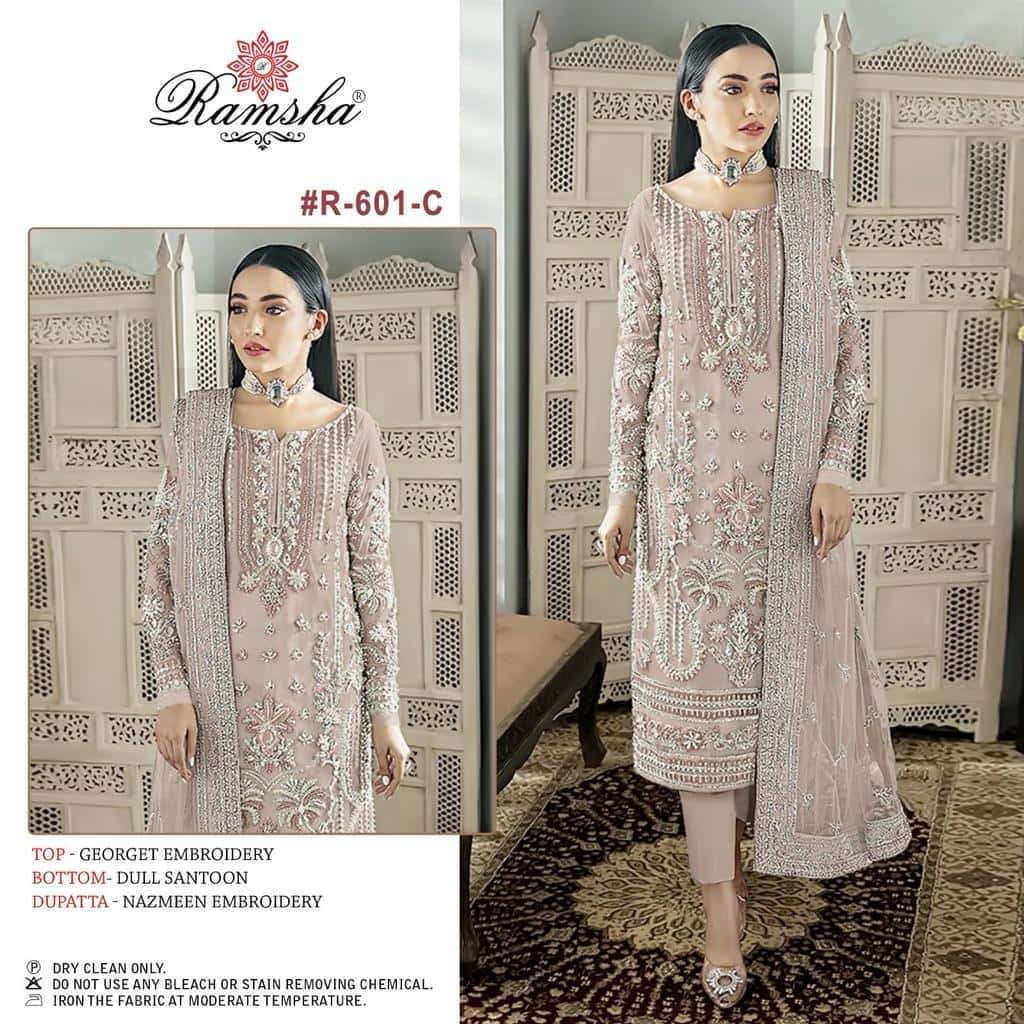 Ramsha R 601 NX Party Wear Style Heavy Designer Pakistani Salwar Suit Wholesalers view 2