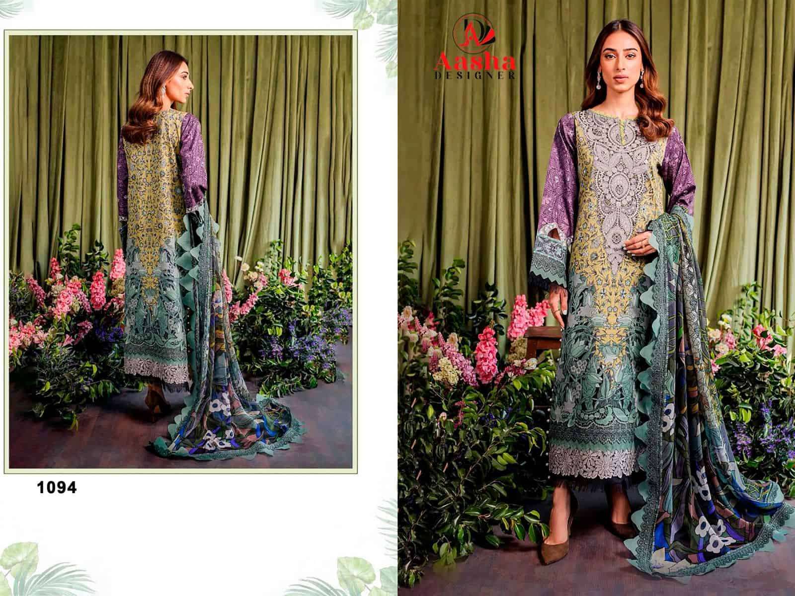 Aasha Designer Jade Bliss Vol 2 Cotton Embroidered Pakistani Dress Exporter view 5