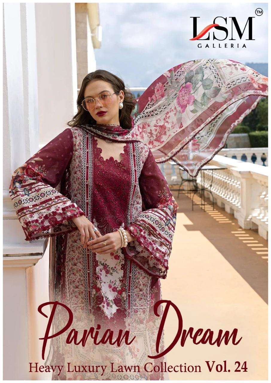 Lsm Parian Dream Vol 24 Printed Pure Lawn Dress Material view 6