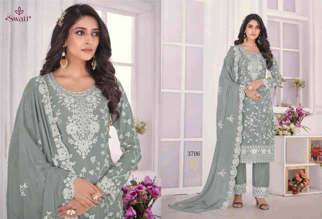 Swagat Swati 3701 To 3706 Festive Wear Straight Salwar Suit New Collection view 5