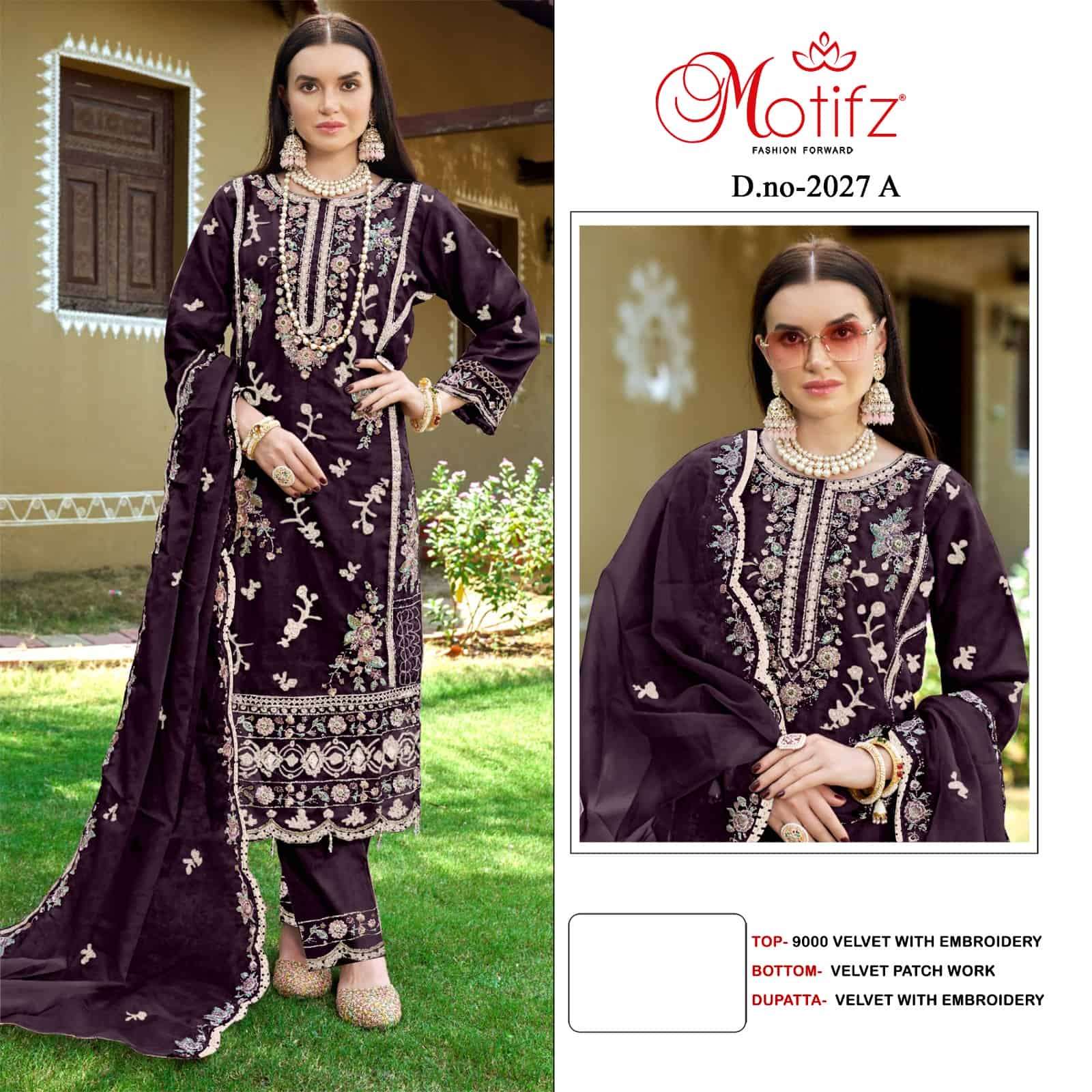 Motifz 2027 A Pakistani Designer Velvet Salwar Suit Exporter