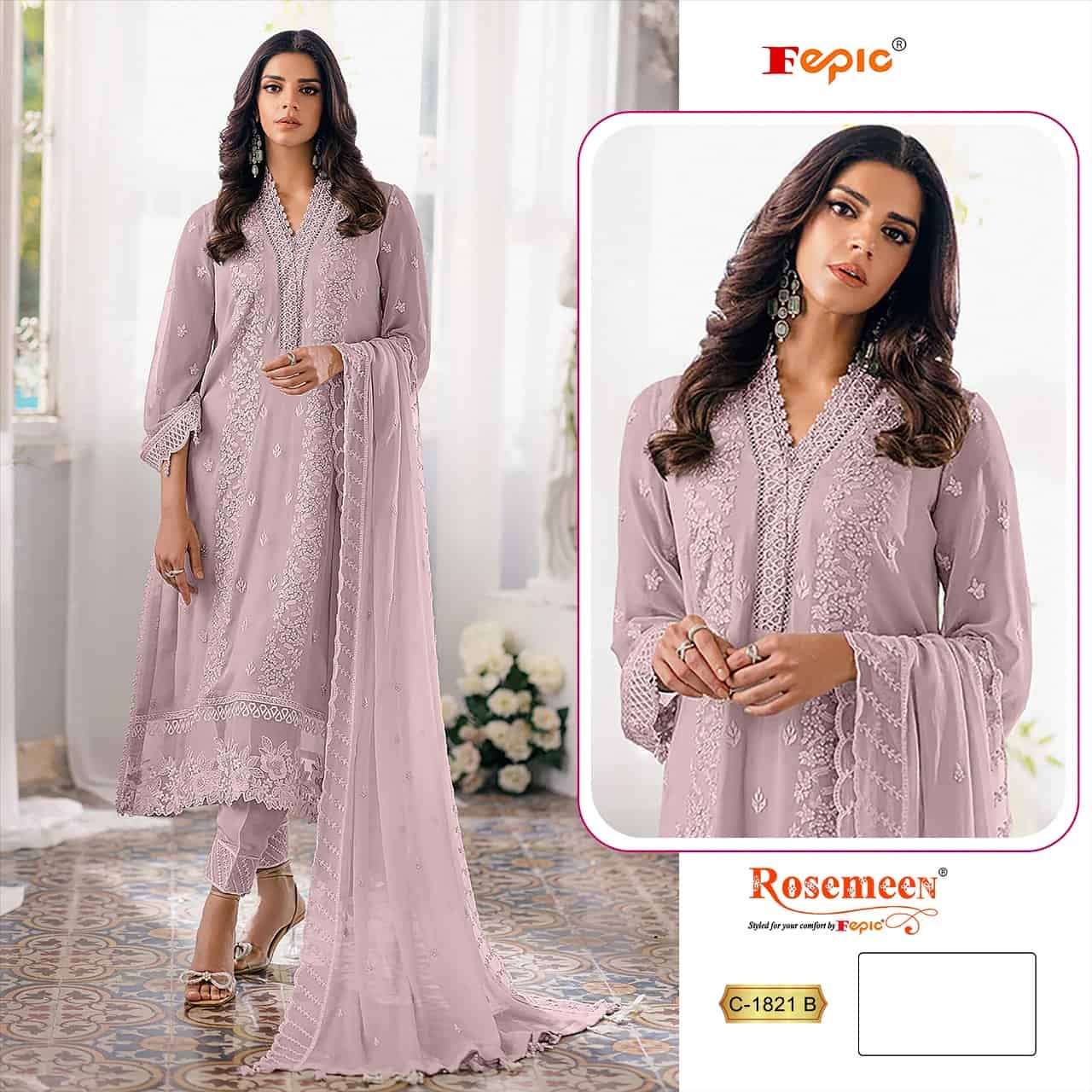Fepic C 1821 Colors Pakistani Style Designer Georgette Suit Wholesalers view 2