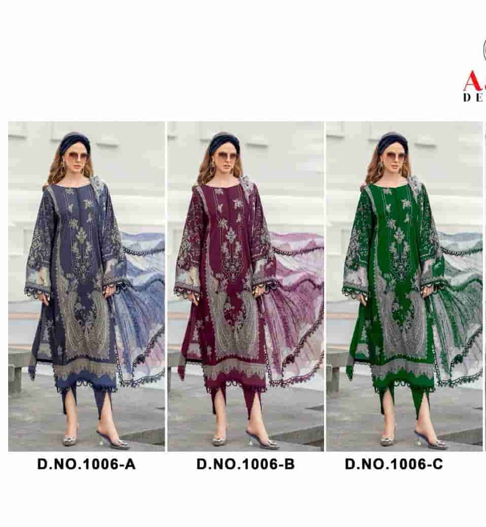 Aasha Designer 1006 Colors Fancy Embroidered Designer Cotton Salwar Suit Collection view 10