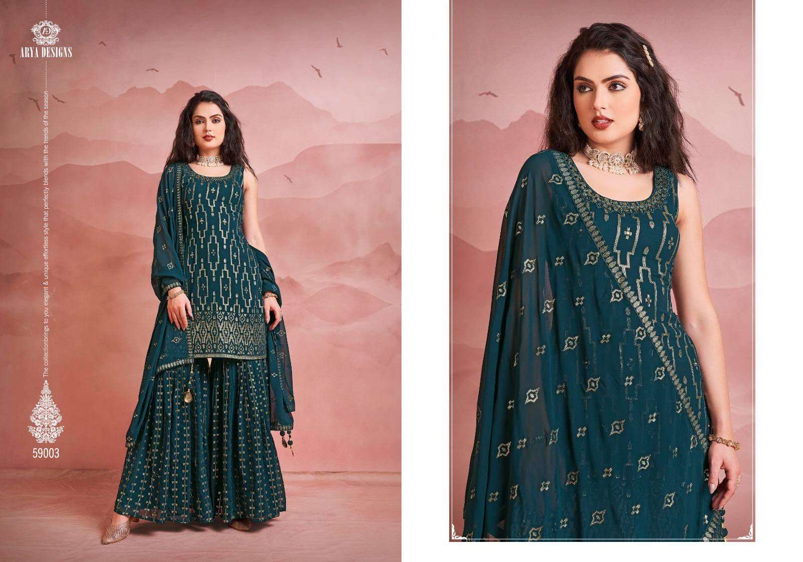 Arya Designs Noorani Saga Vol 7 Latest Designer Gharara Dress Partywear Collection view 6