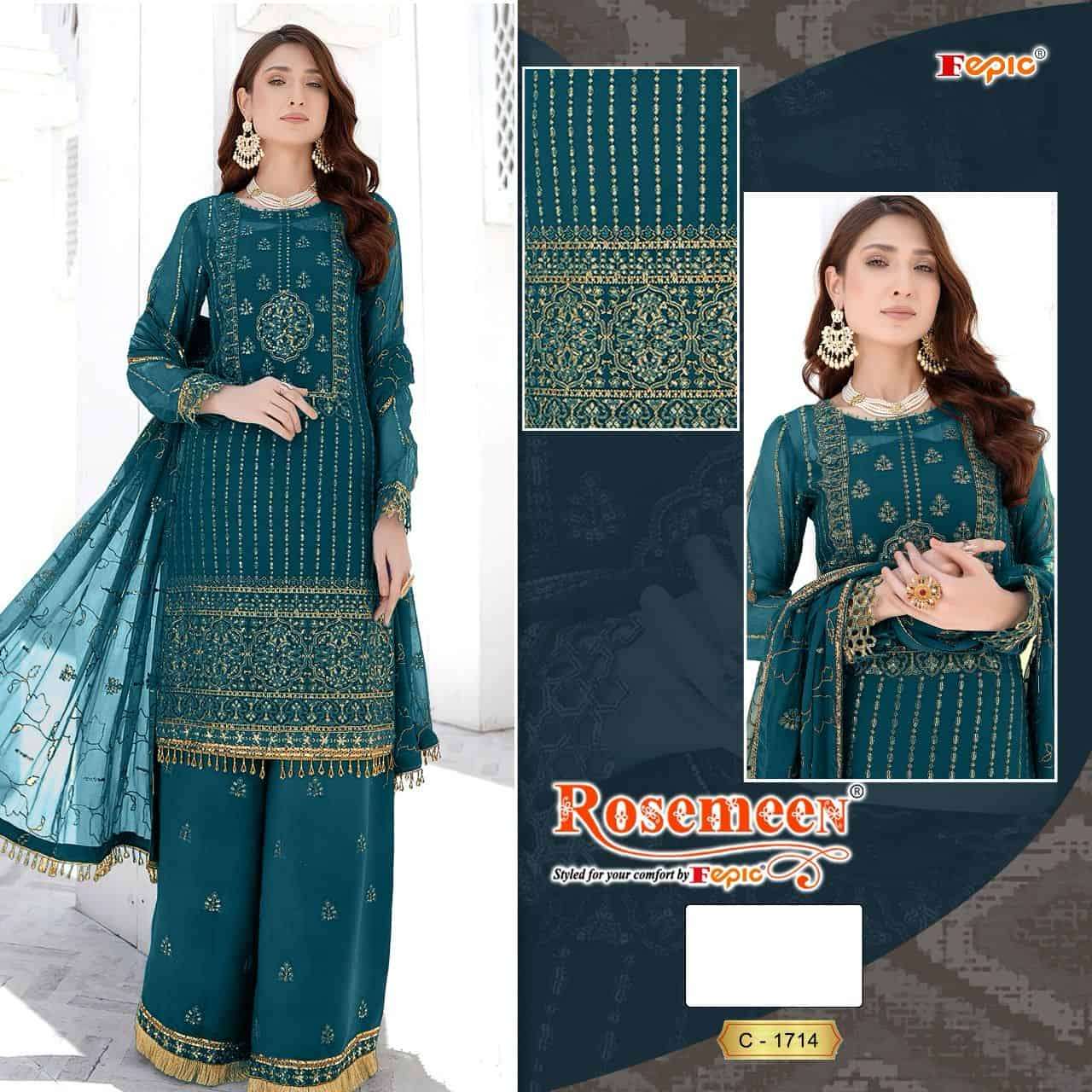Fepic C 1714 Colors Festive Wear Style Designer Georgette Suit Wholesalers view 2