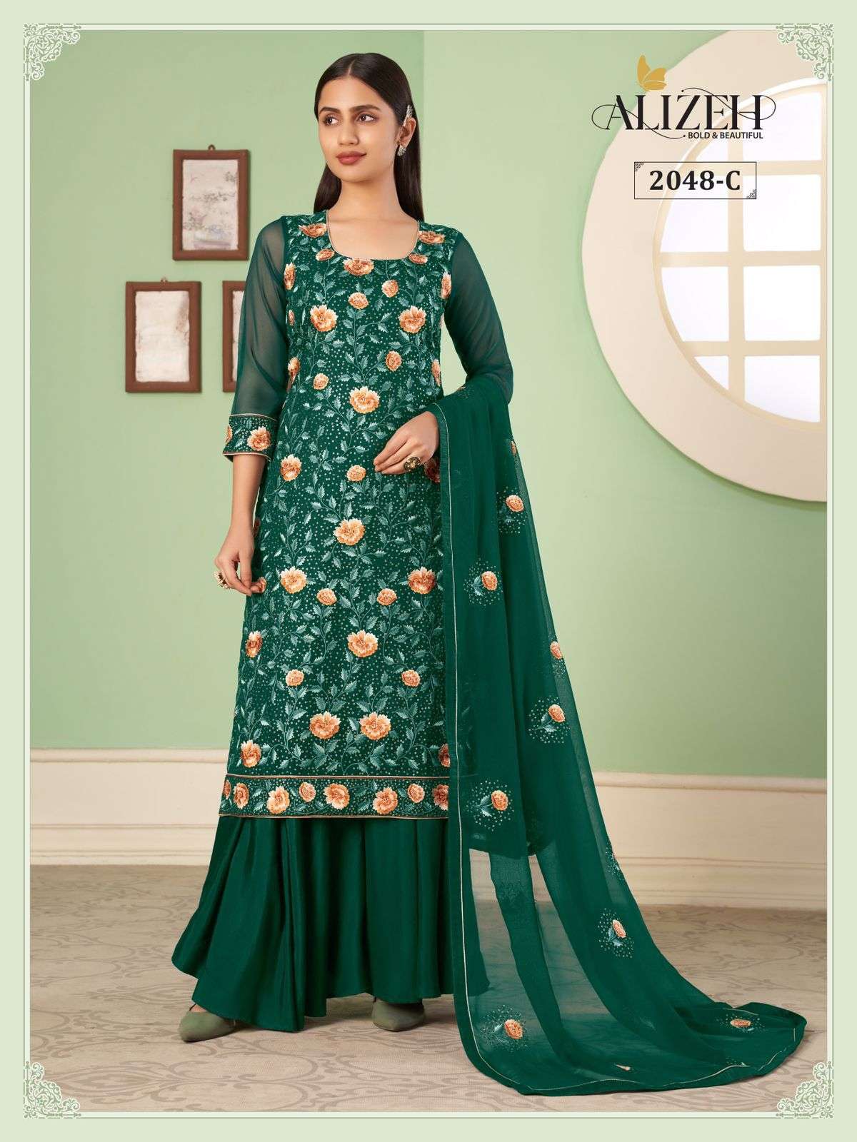 Alizeh Zaida Vol 10 Party Wear Sharara Salwar Kameez New Collection view 5