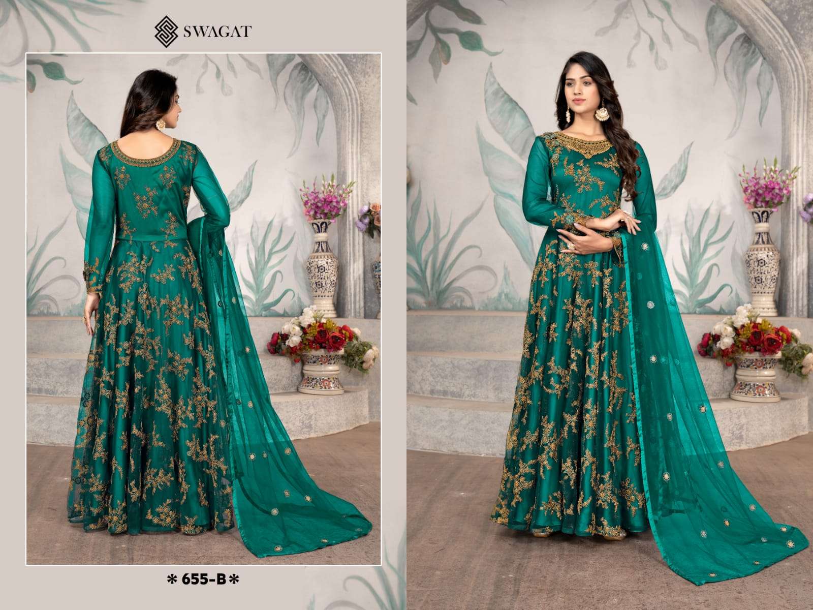 Swagat 655 Colors Heavy Designer Wedding Wear Gown view 4