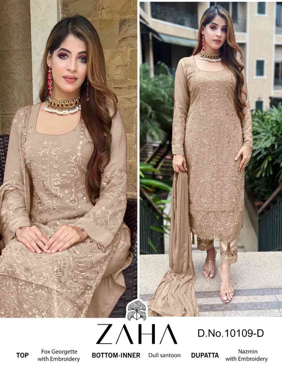 Zaha Saadia Vol 1 Heavy Work Pakistani Salwar Suit view 4