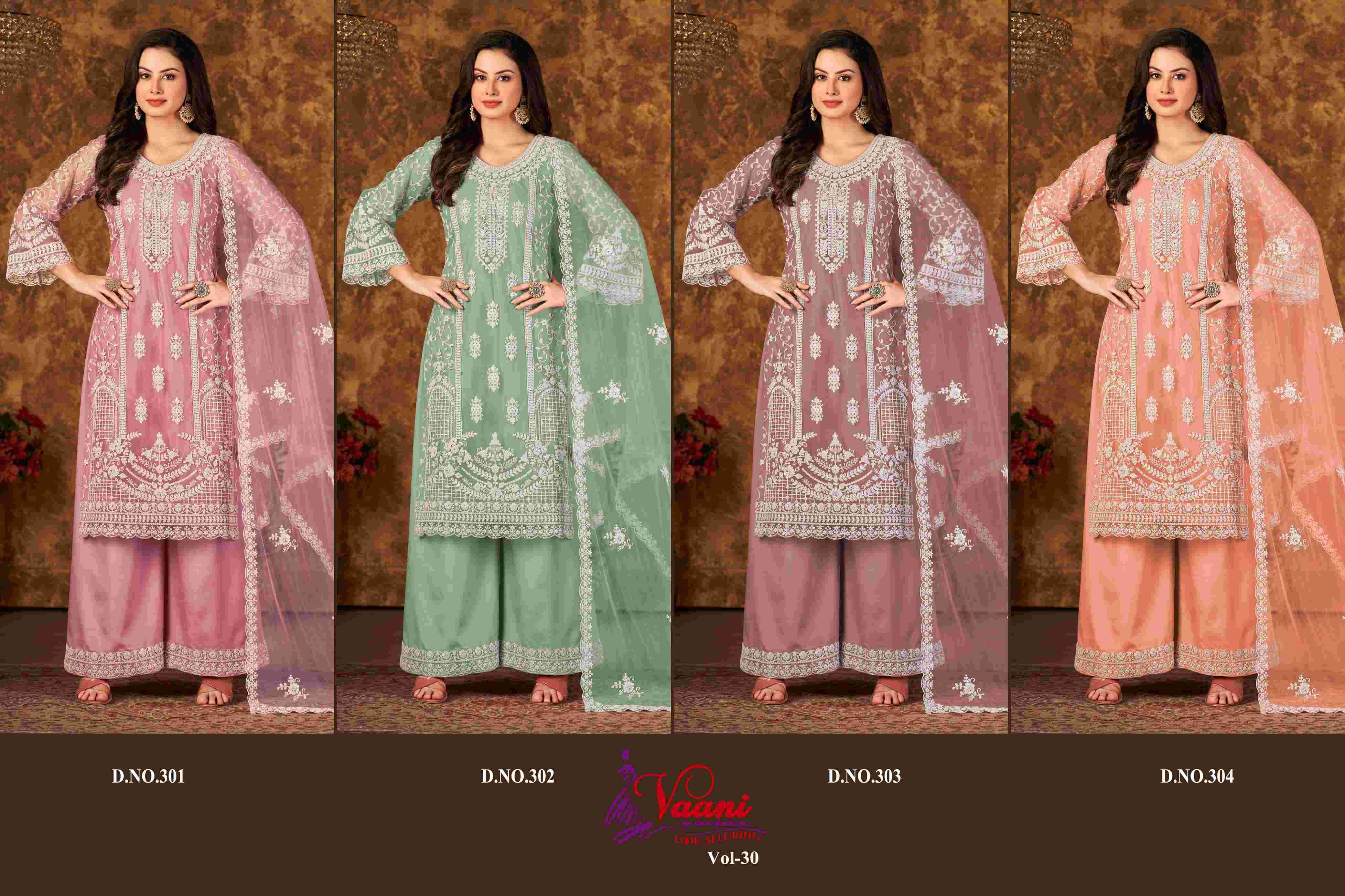 Aanaya Vaani Vol 30 Designer Net Work Festive Wear Dress Exporters view 6