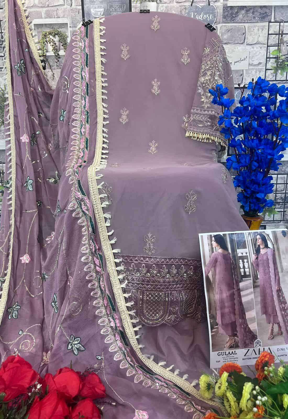 Zaha Gulaal Vol 1 10145 Colors Pakistani Festive Wear Style Designer Suit Exporter view 8
