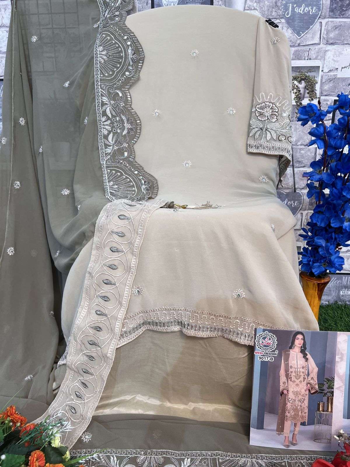 Affan Creation 9017 Colors Heavy Embroidered Pakistani Suit New Designs view 3