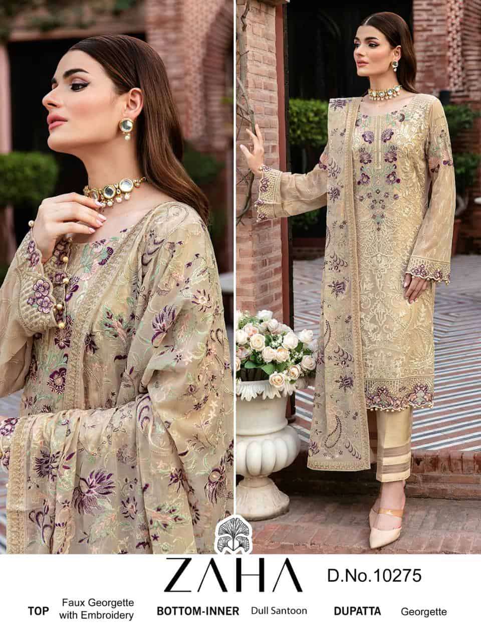 Zaha 10275 Georgette Embroidered Salwar Kameez view 3