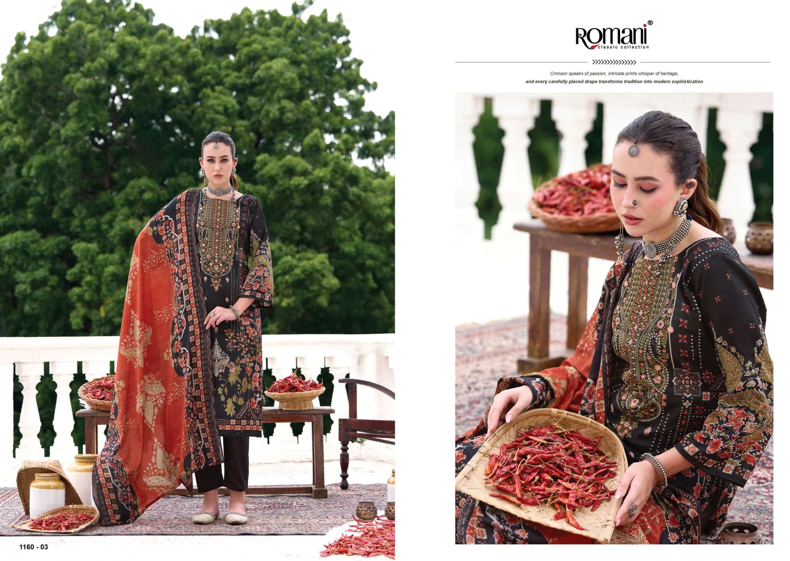 Romani Aarzu Vol 36 Heavy Embroidered Cotton Dress Material