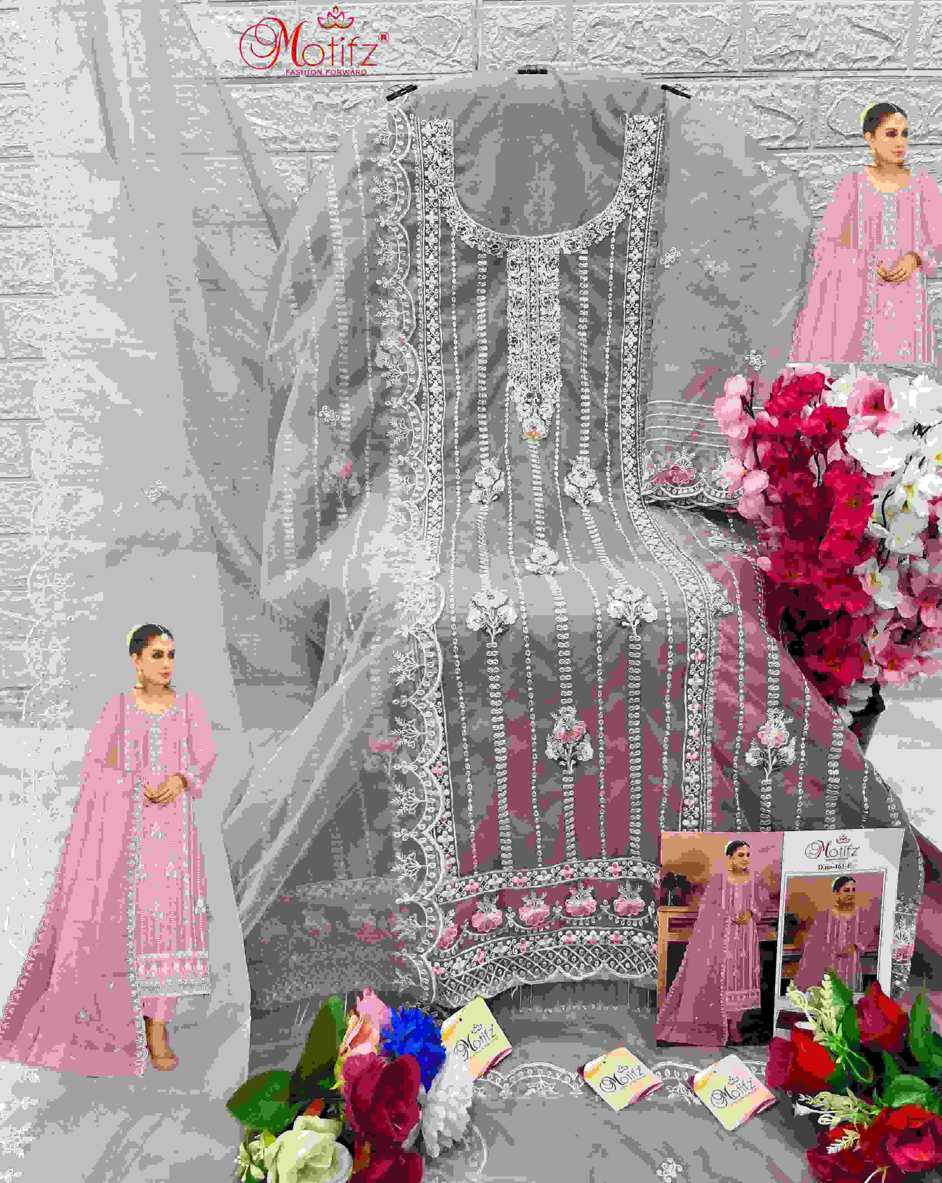 Motifz 461 Organza Straight Pakistani Suit view 8