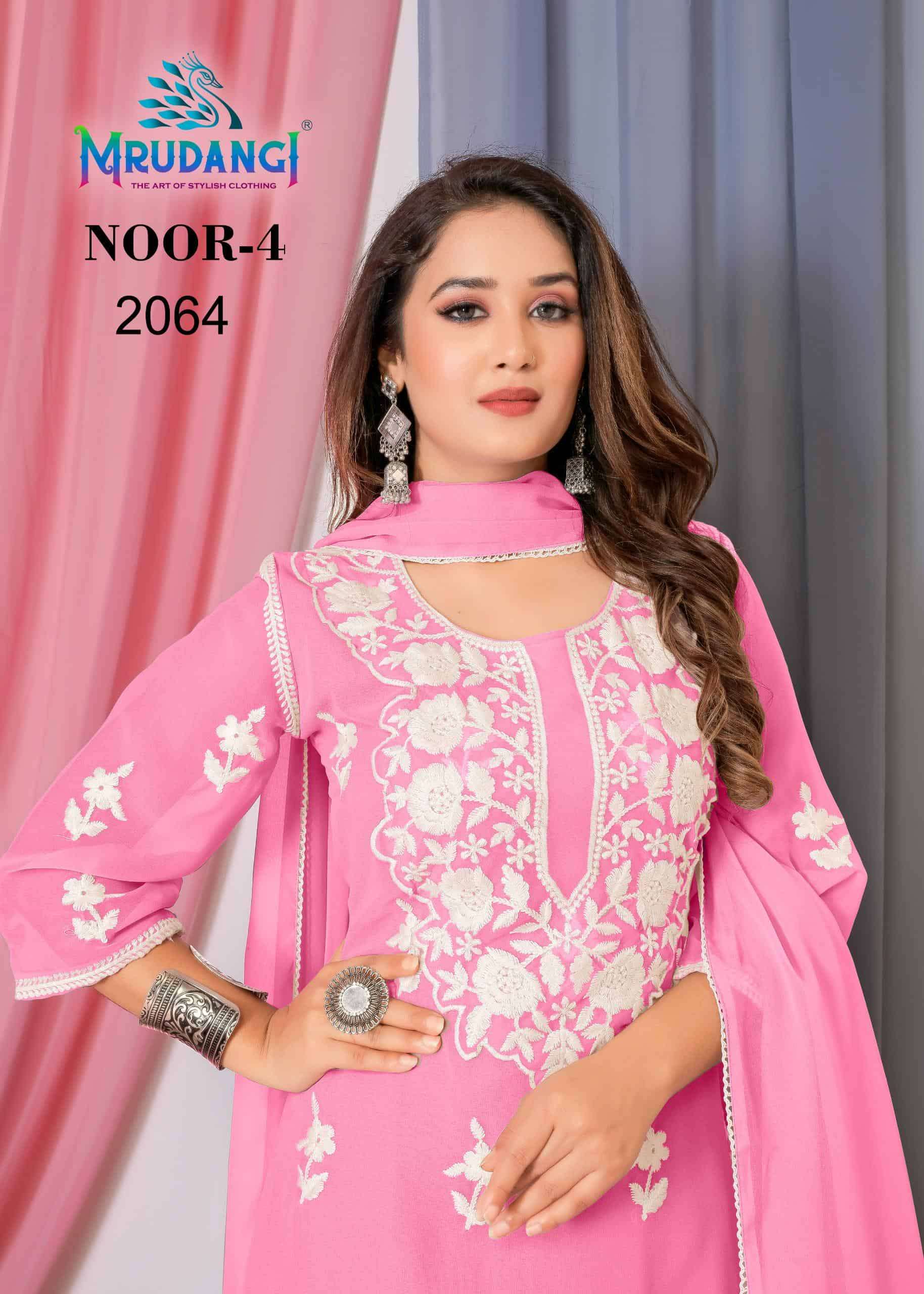 Mrudangi Noor Vol 4 Fancy Embroidered Designer Suits Wholesalers view 4