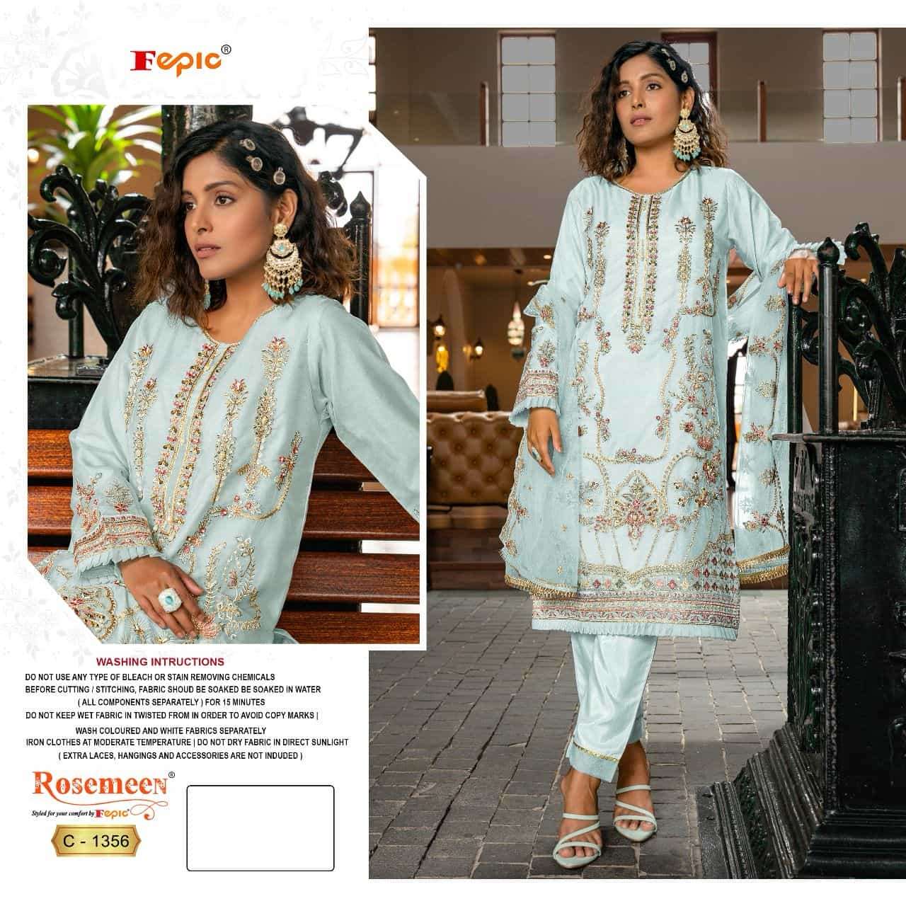 Fepic C 1356 Colors Party Wear Style Designer Pakistani Suit Collection view 7