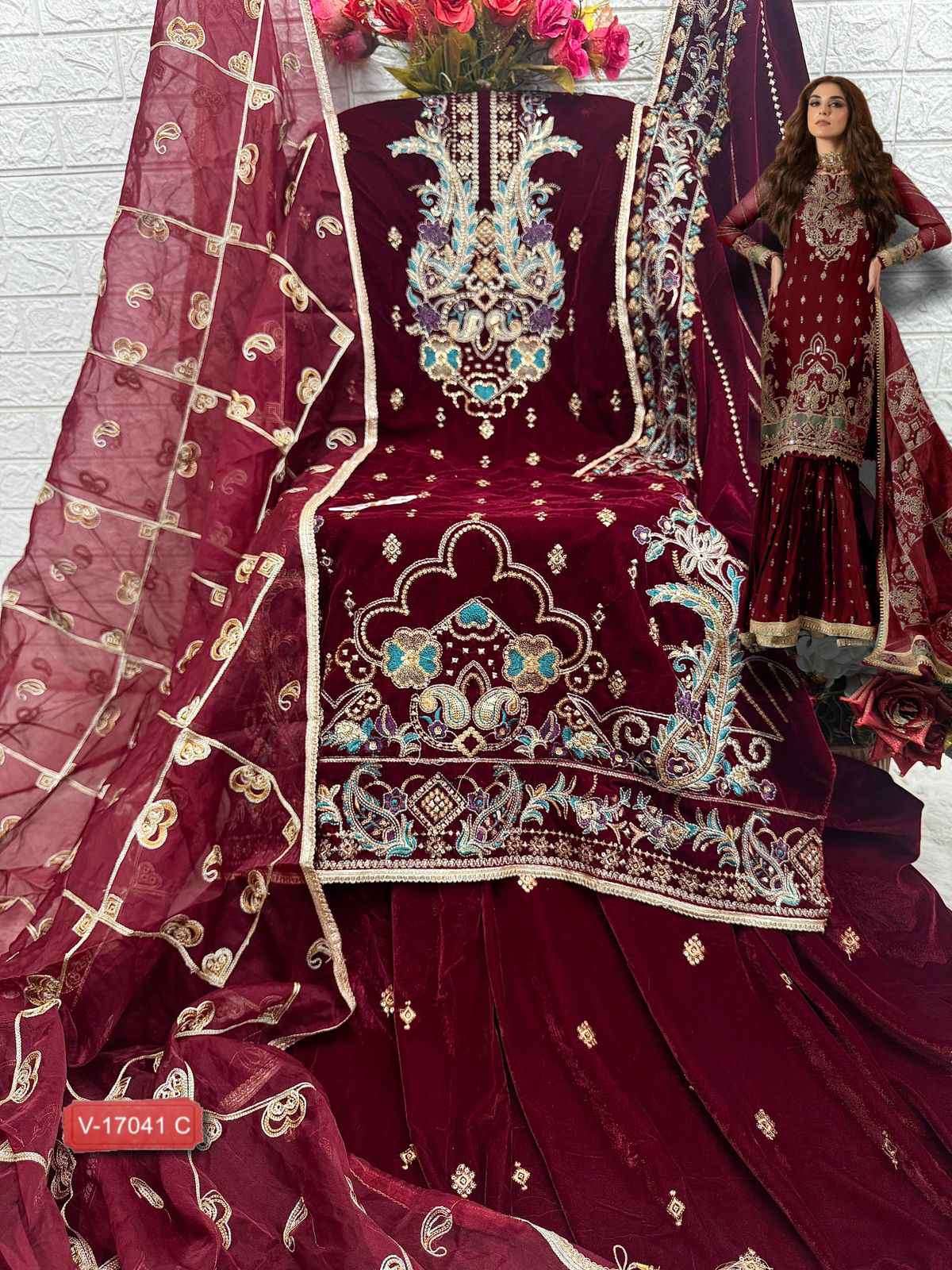 Fepic V 17041 Colors Latest Designer Velvet Suit view 5