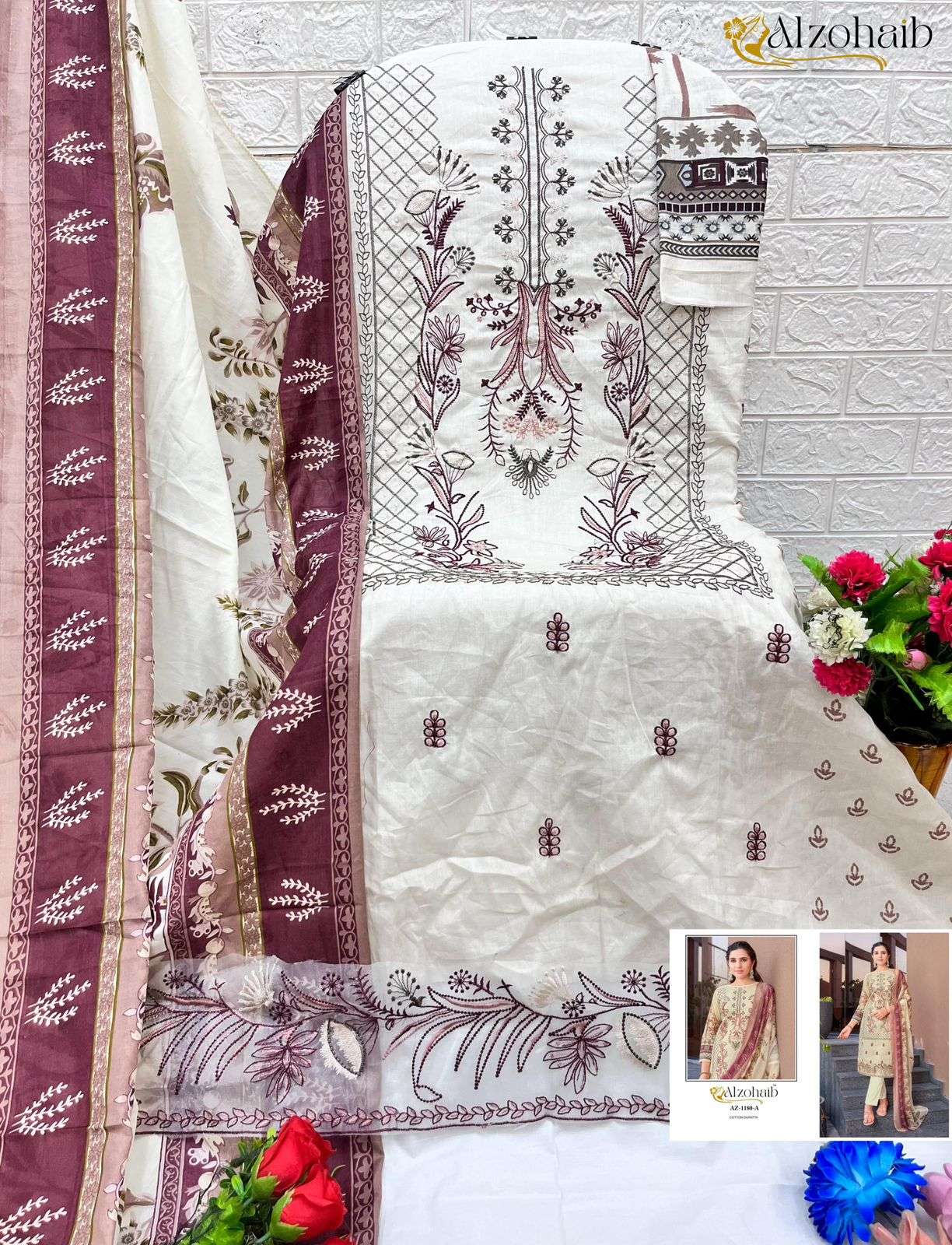 Alzohaib 1180 Colors Cotton Printed Pakistani Suit Salwar view 3