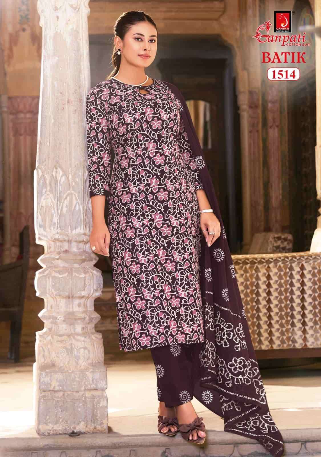 Ganpati Batik With Pant Vol 15 Unstitch Cotton Ladies Dress view 4