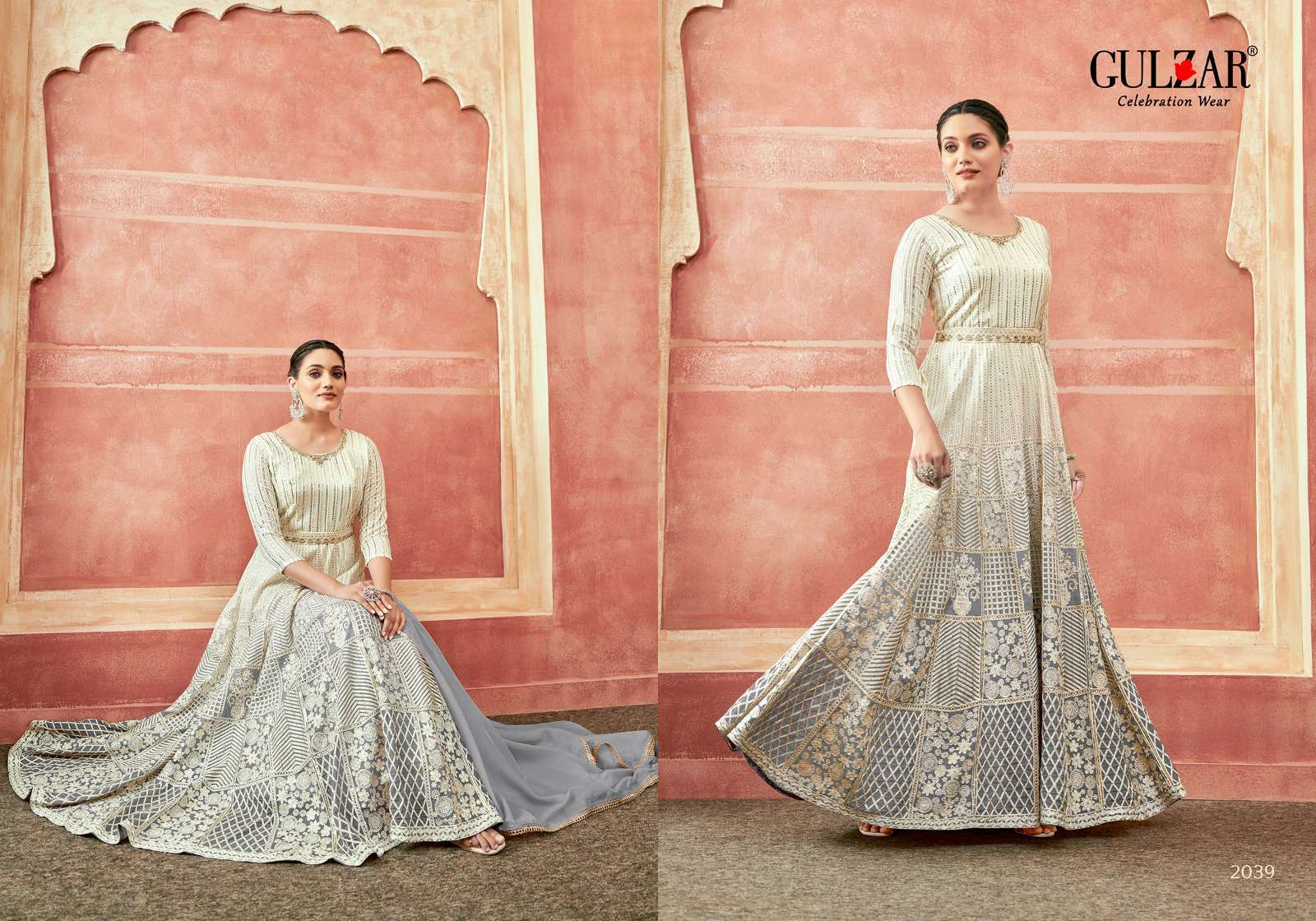 Gulzar Falguni 2035 To 2039 Traditional Wear Gown Dupatta Set Latest Collection view 8
