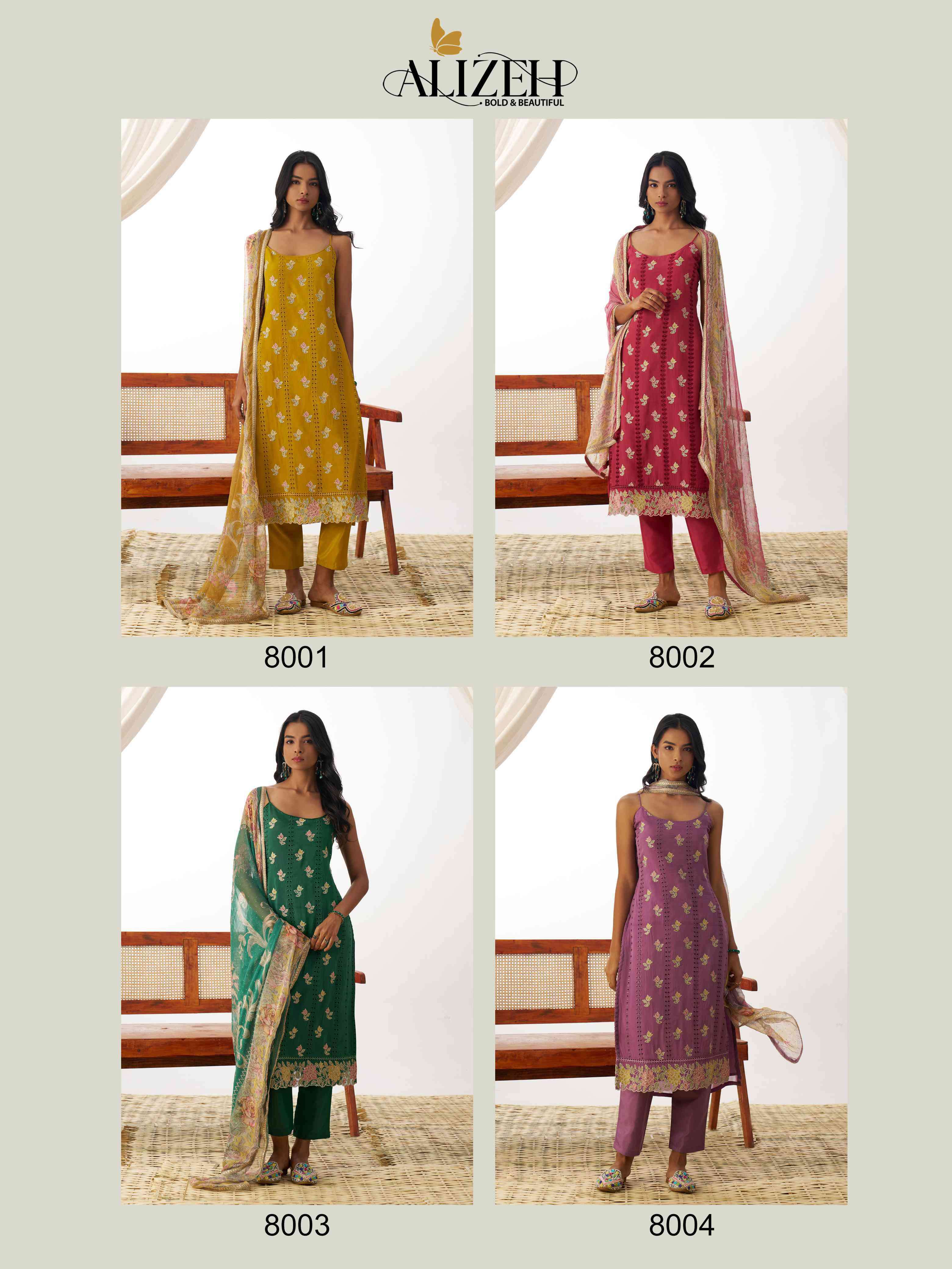 Alizeh Swara 8001 to 8004 Readymade Suit Collection Price Exporter view 27