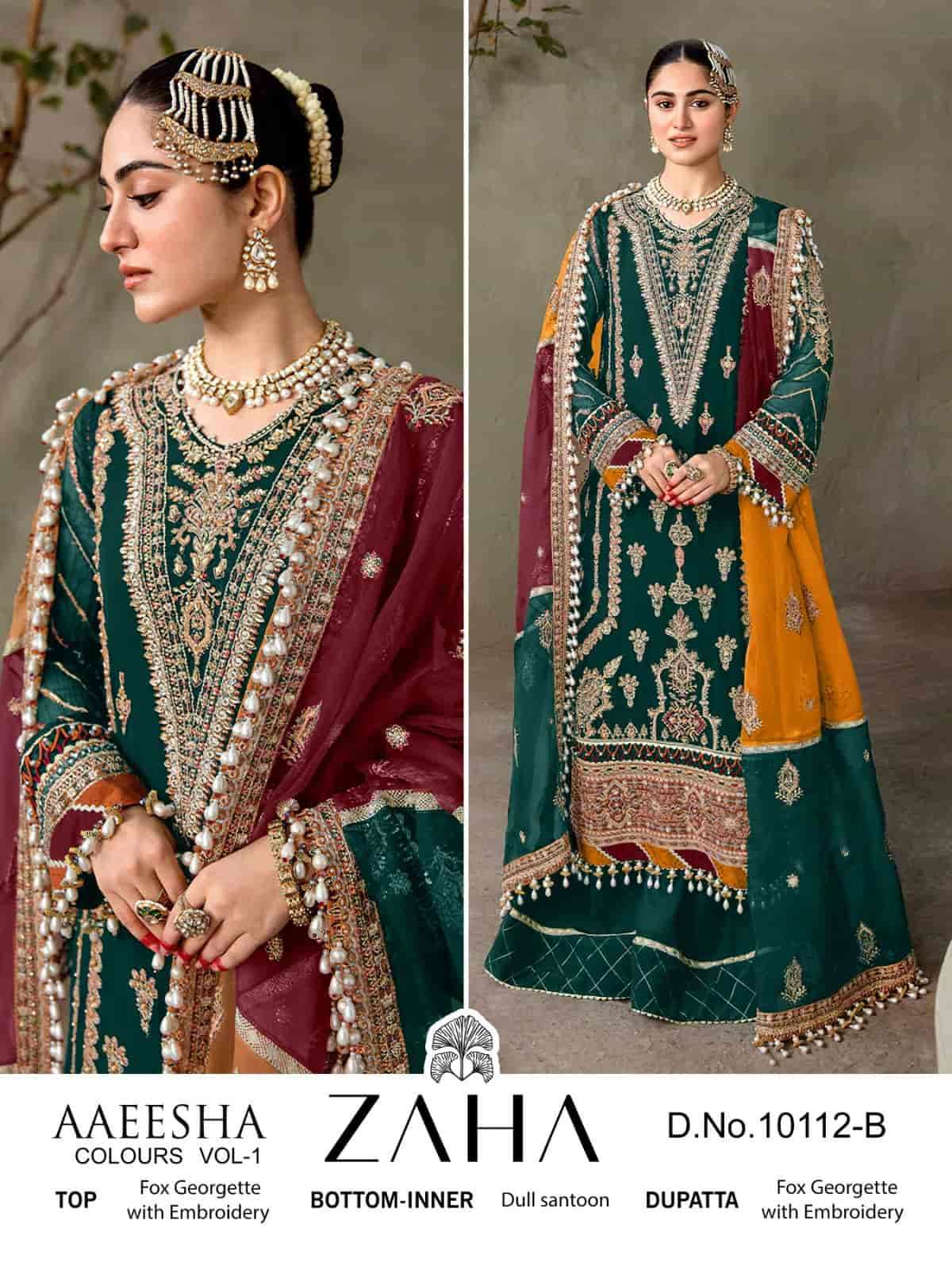 Zaha Aaeesha Vol 1 10112 Colors Pakistani Wadding Wear Suit view 3