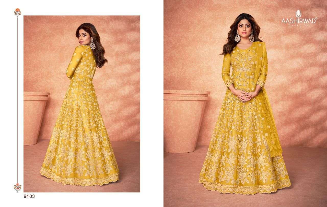 Aashirwad Morni Exclusive Designer Work Anarkali Dress New Collection view 3