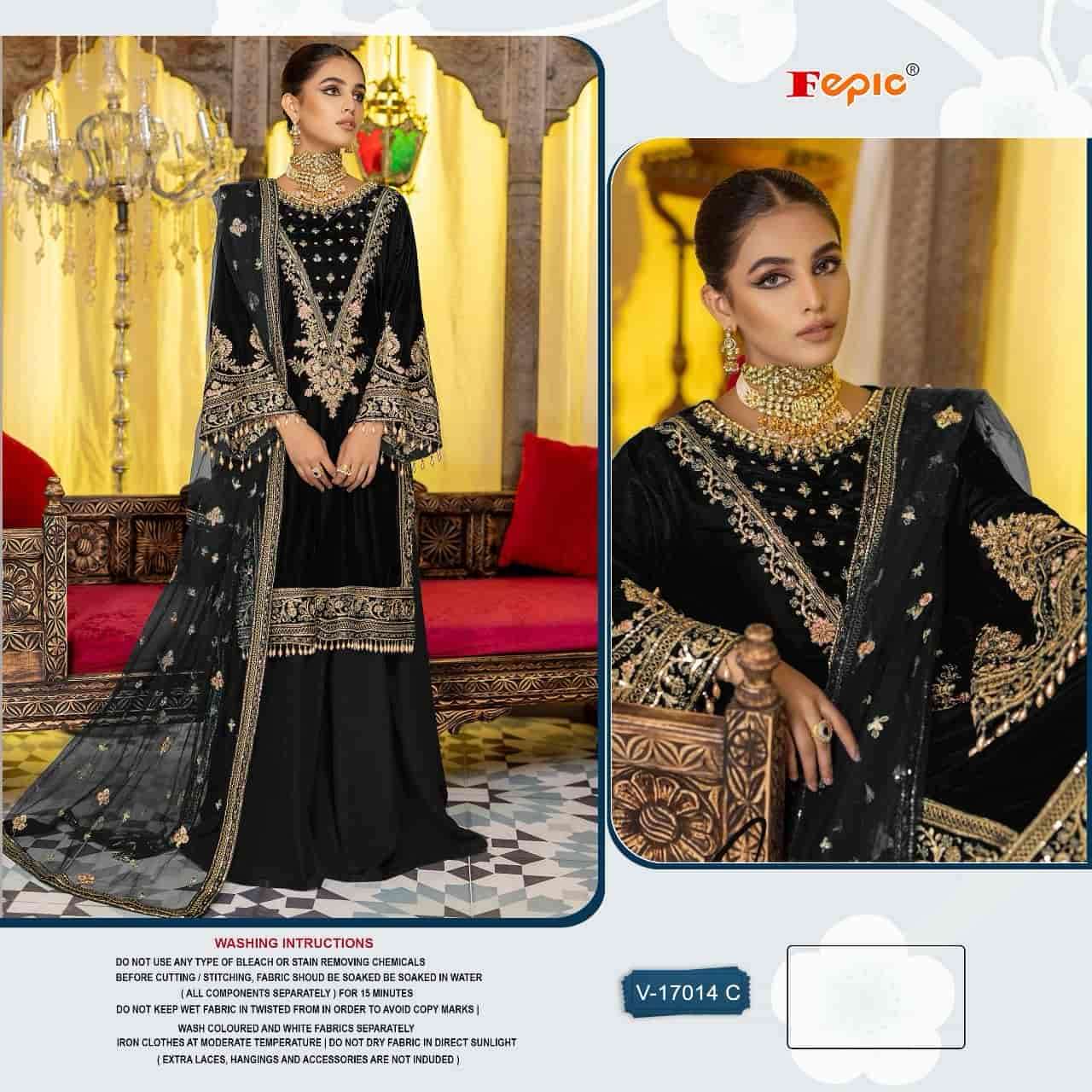 Fepic V 17014 Colors Wedding Wear Style Heavy Designer Pakistani Velvet Collection view 4