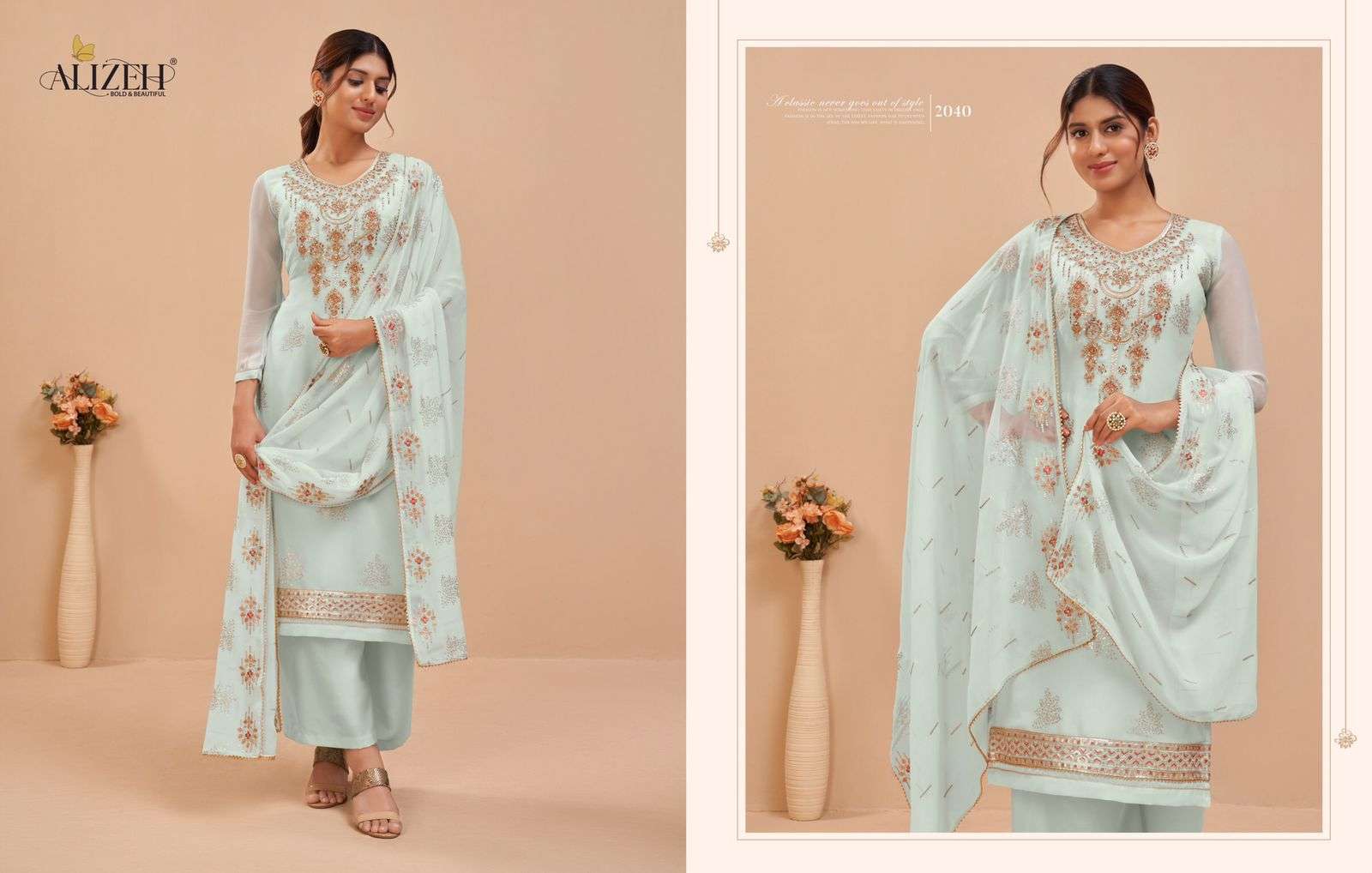 Alizeh Murad Vol 6 Party Wear Straight Suit Catalog Suppllier view 4