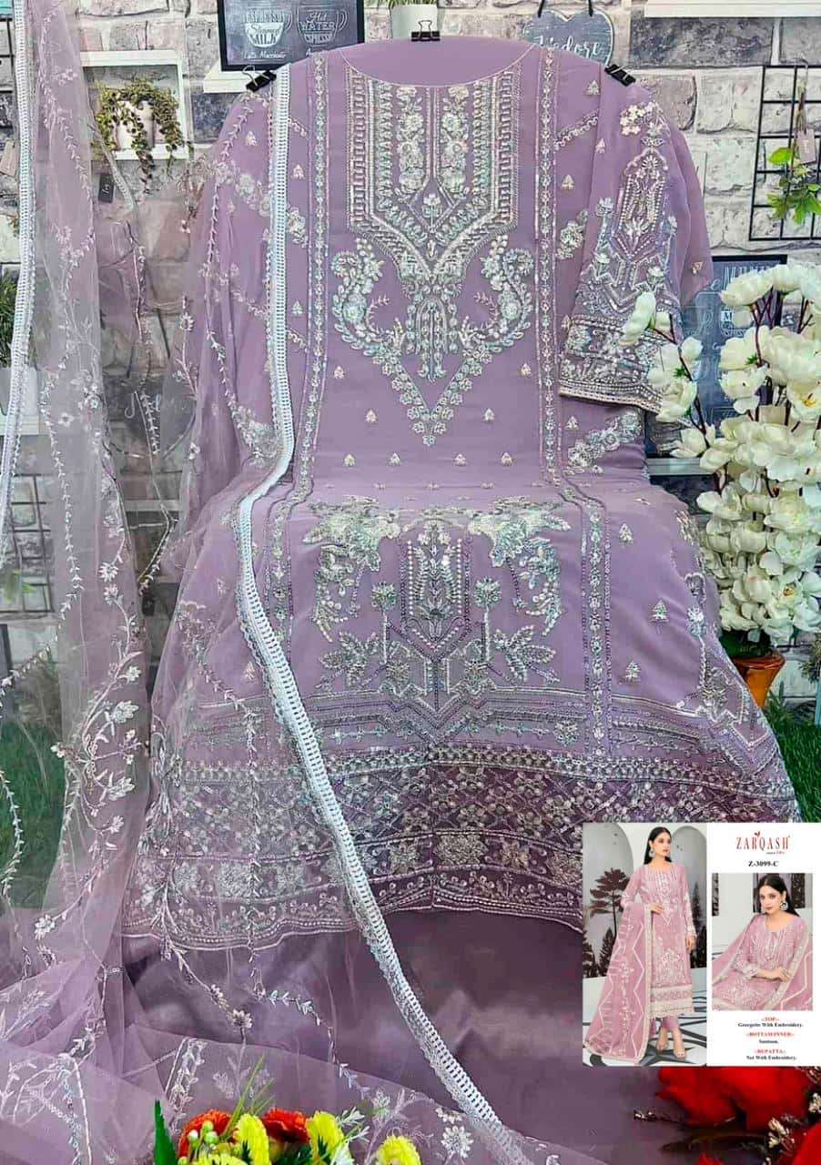 Zarqash Z 3099 Embroidered Festive Salwar Suit view 3