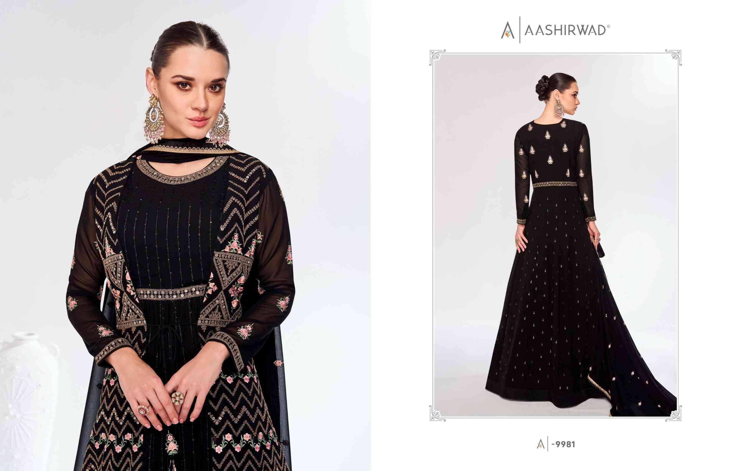 Aashirwad Rosy 9980 To 9983 Readymade Latest Designer Dress Exporters view 4