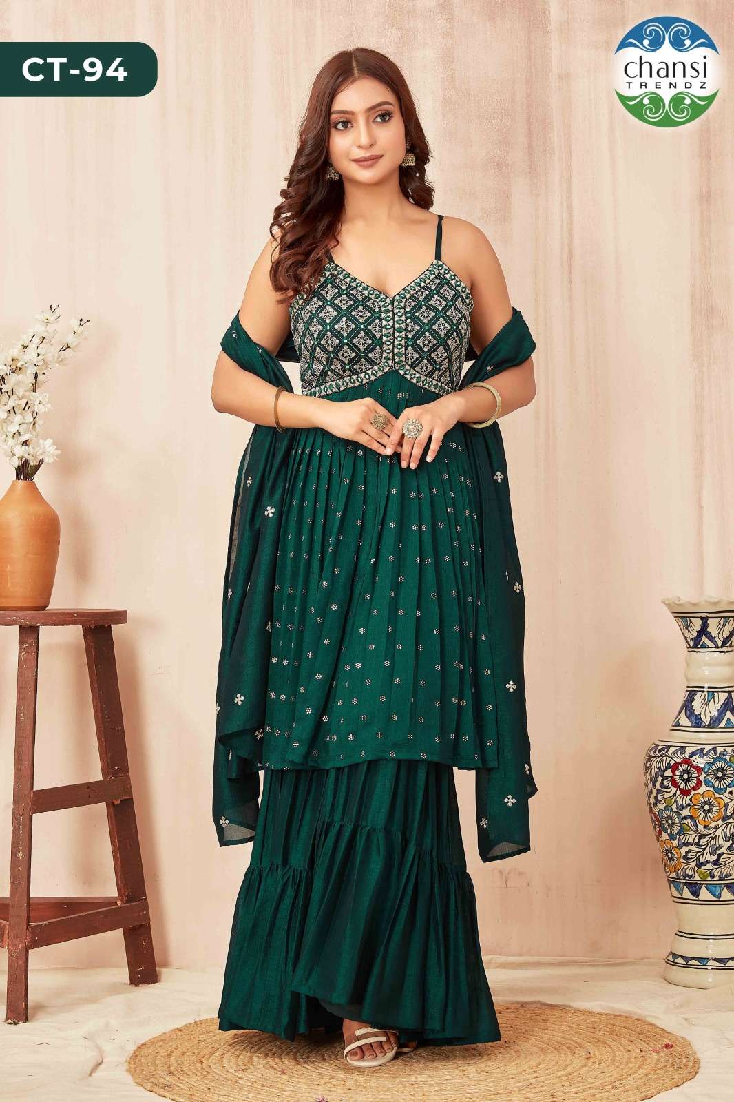 Chansi Trendz Ct 94 Designer Sharara Dress Festive Collection view 5