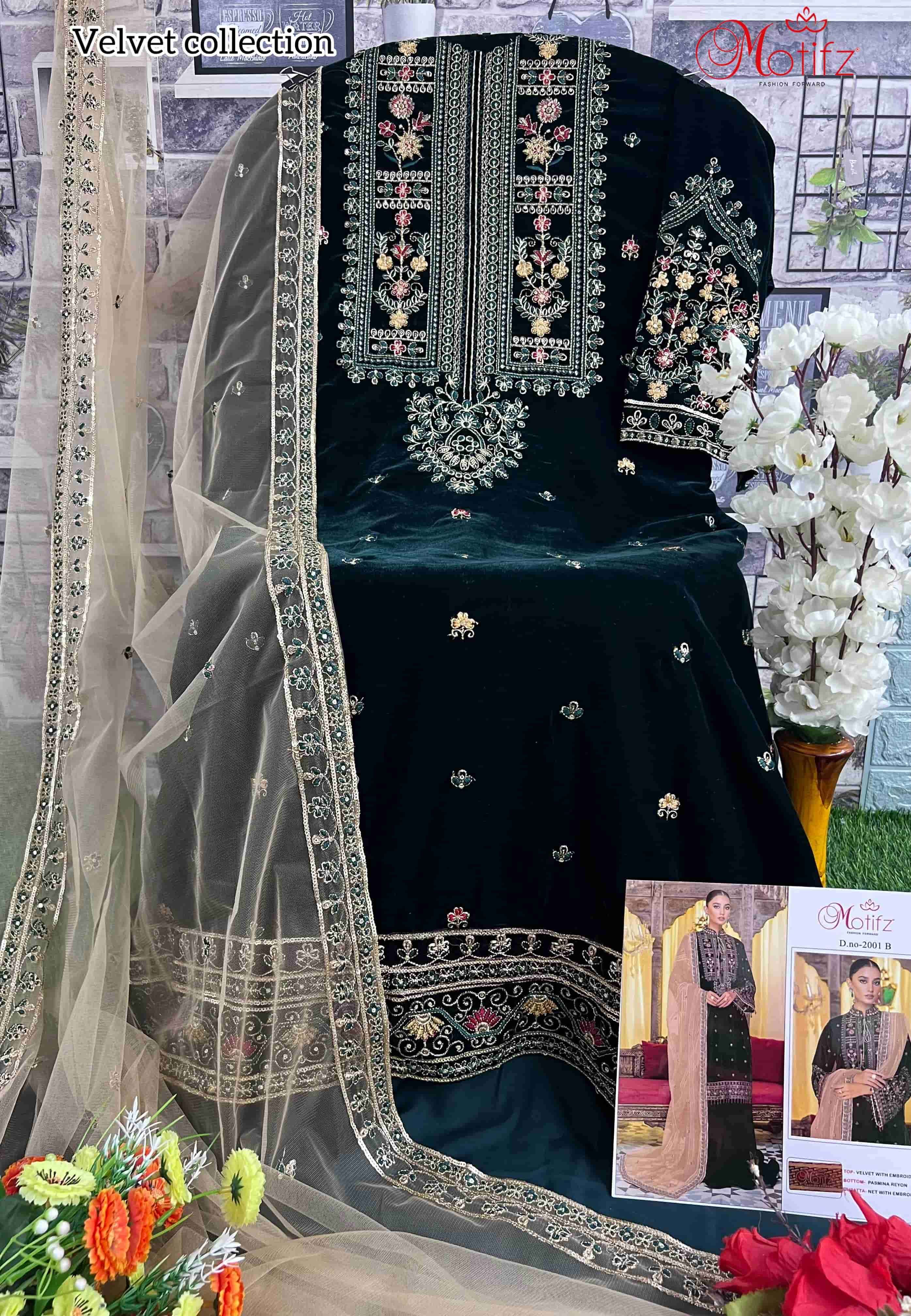 Motifz 2001 Colors Pakistani Wedding Wear Style Designer Suit Wholesalers view 8