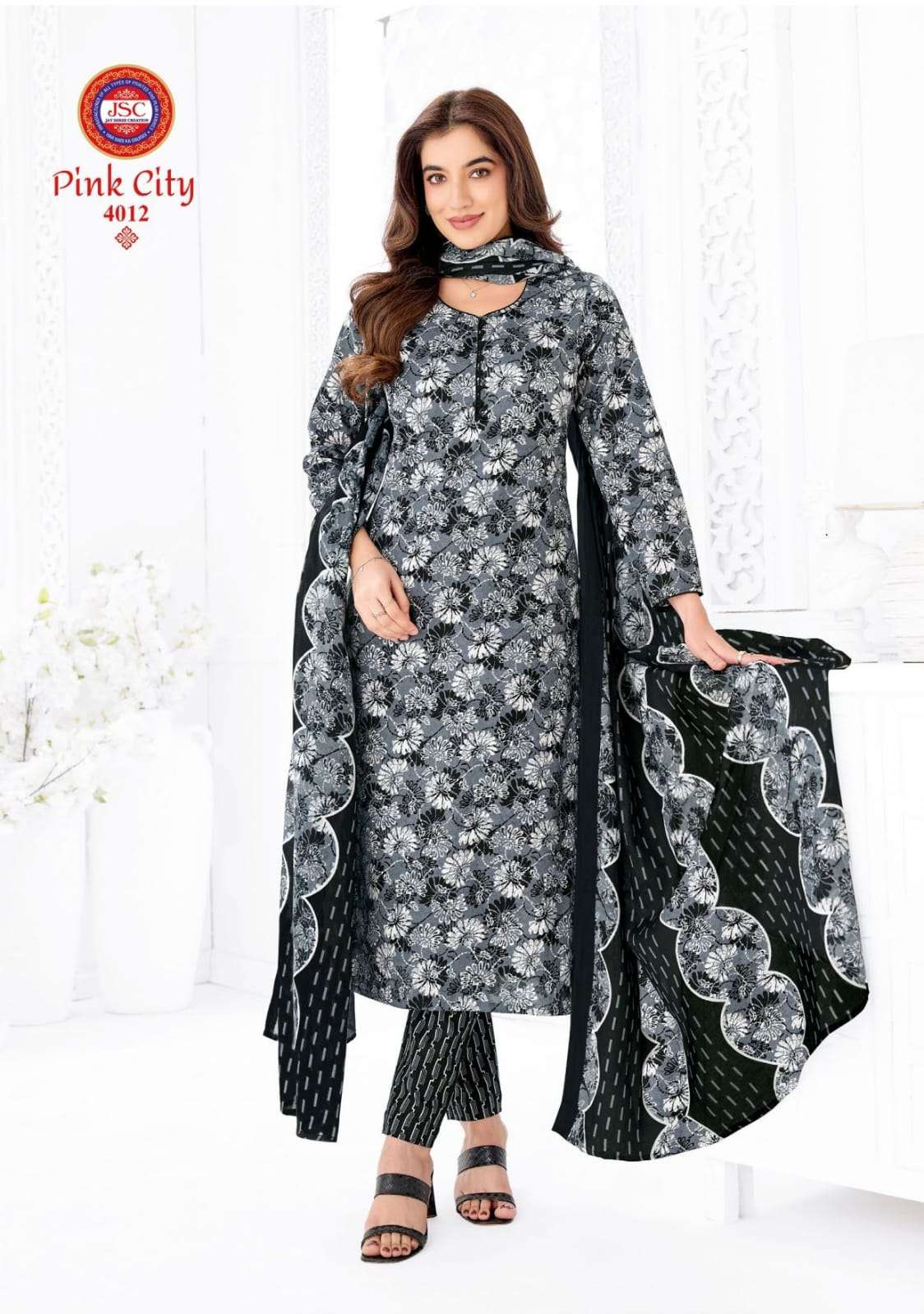 Jsc Pink City Vol 1 Unstitch Cotton Salwar Suit view 4