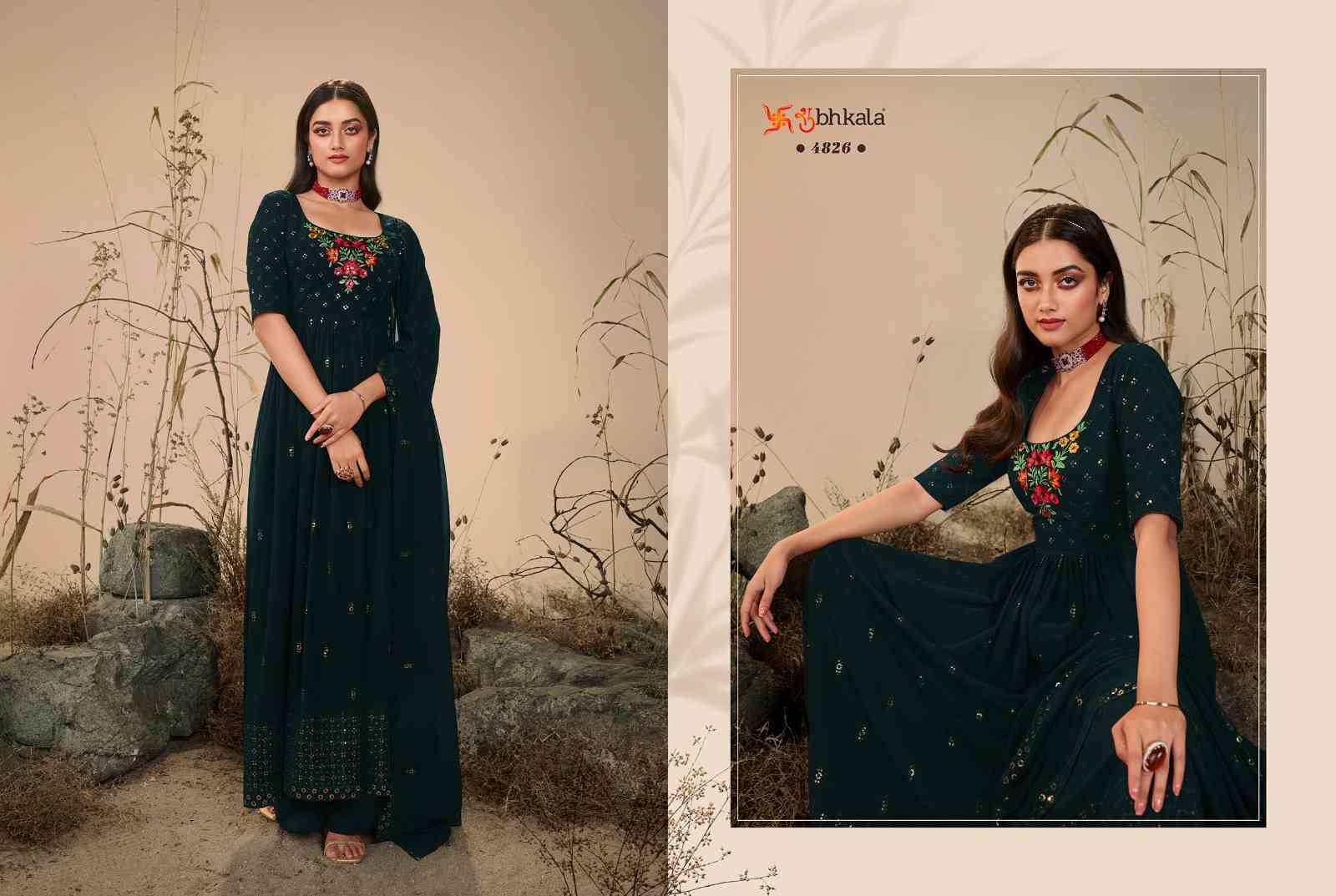 Shubhkala Flory Vol 27 Party Wear Nayra Cut Traditional Dress view 7