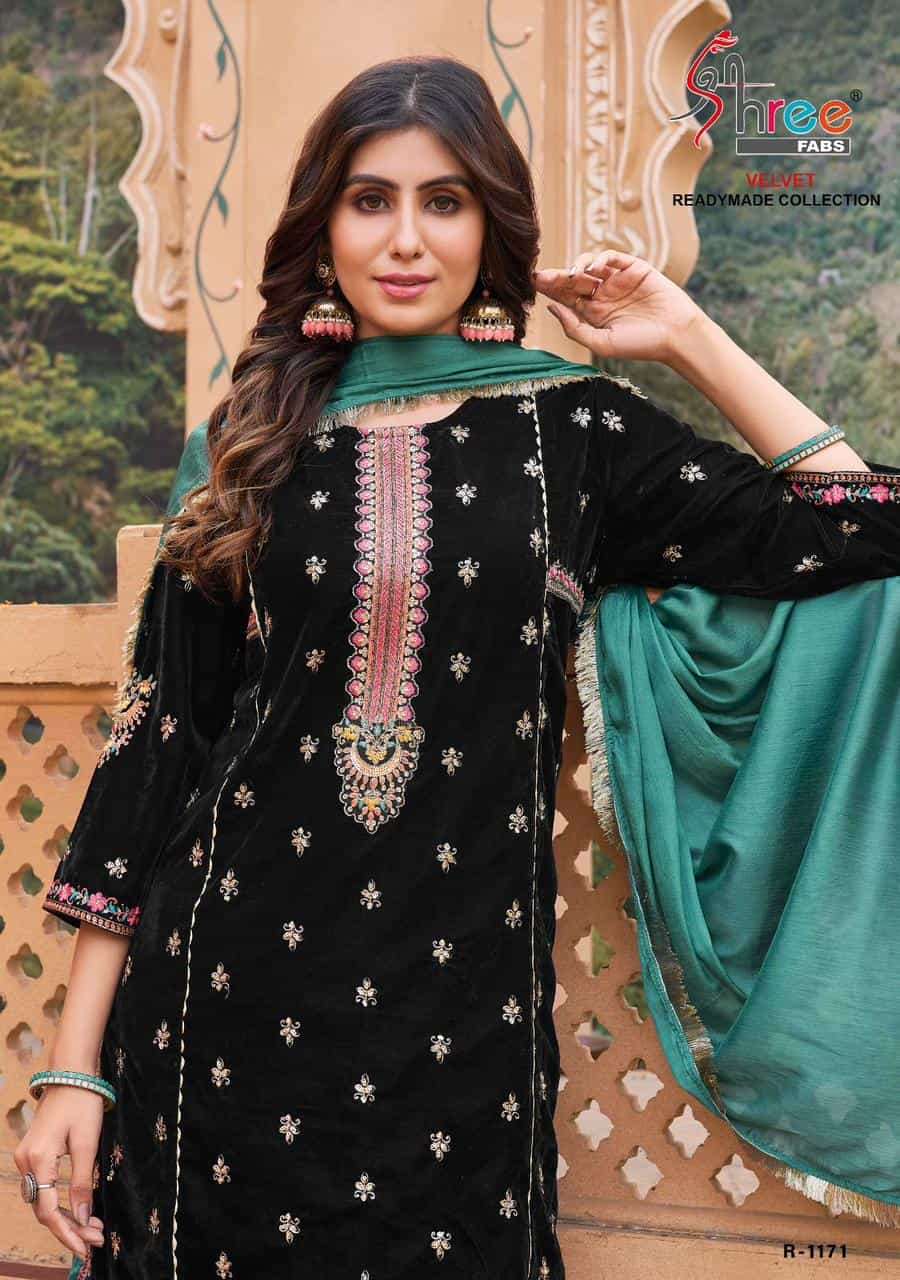 Shree Fabs R 1171 Velvet Readymade Collection Party Wear Style Designer Suit Wholesalers view 7