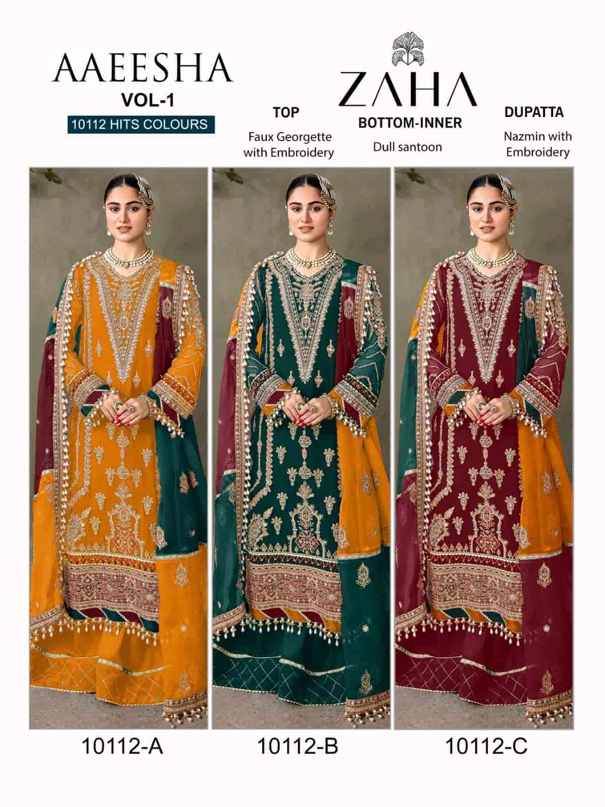 Zaha Aaeesha Vol 1 10112 Colors Pakistani Wadding Wear Suit view 7