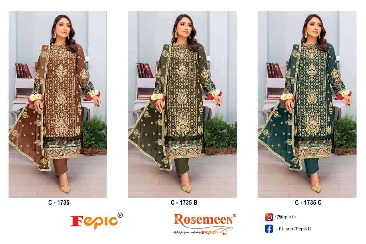 Fepic C 1735 Colors Pakistani Organza Embroidered Salwar Kameez Wholesalers view 4