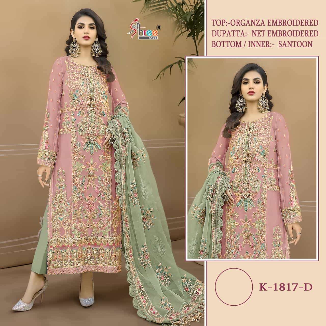 Shree Fabs Designer Organza Pakistani Suit