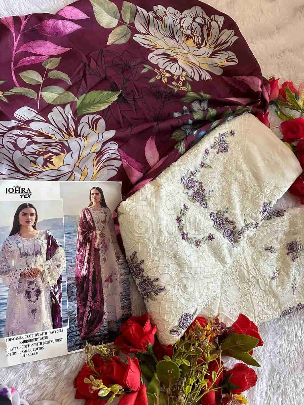 Johra Tex 148 Colors Pakistani Designer Embroidered Cotton Salwar Kameez Collection view 5