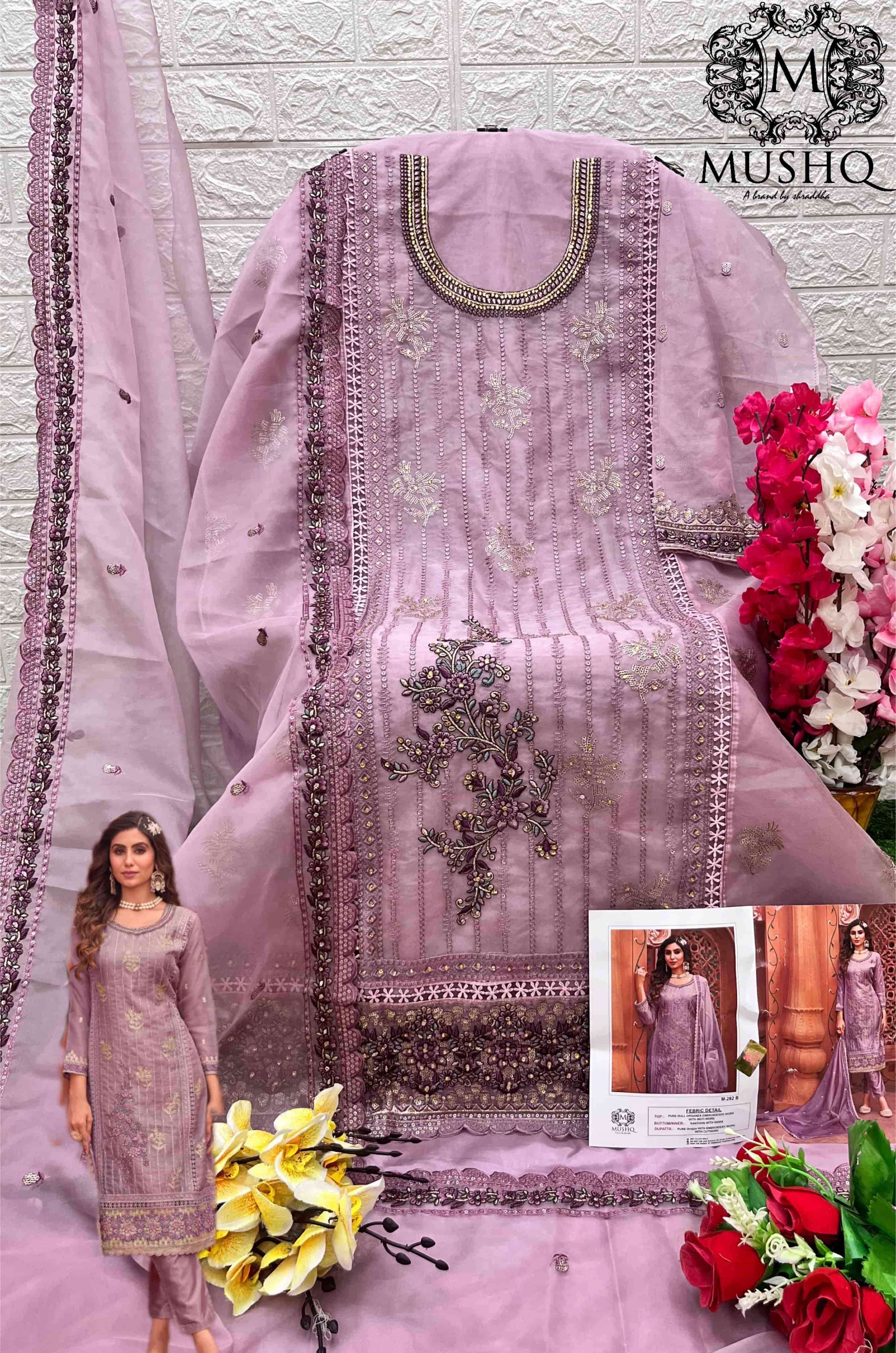 Mushq M 282 Colors Pakistani Festive Wear Style Designer Salwar Suit Wholesalers view 8