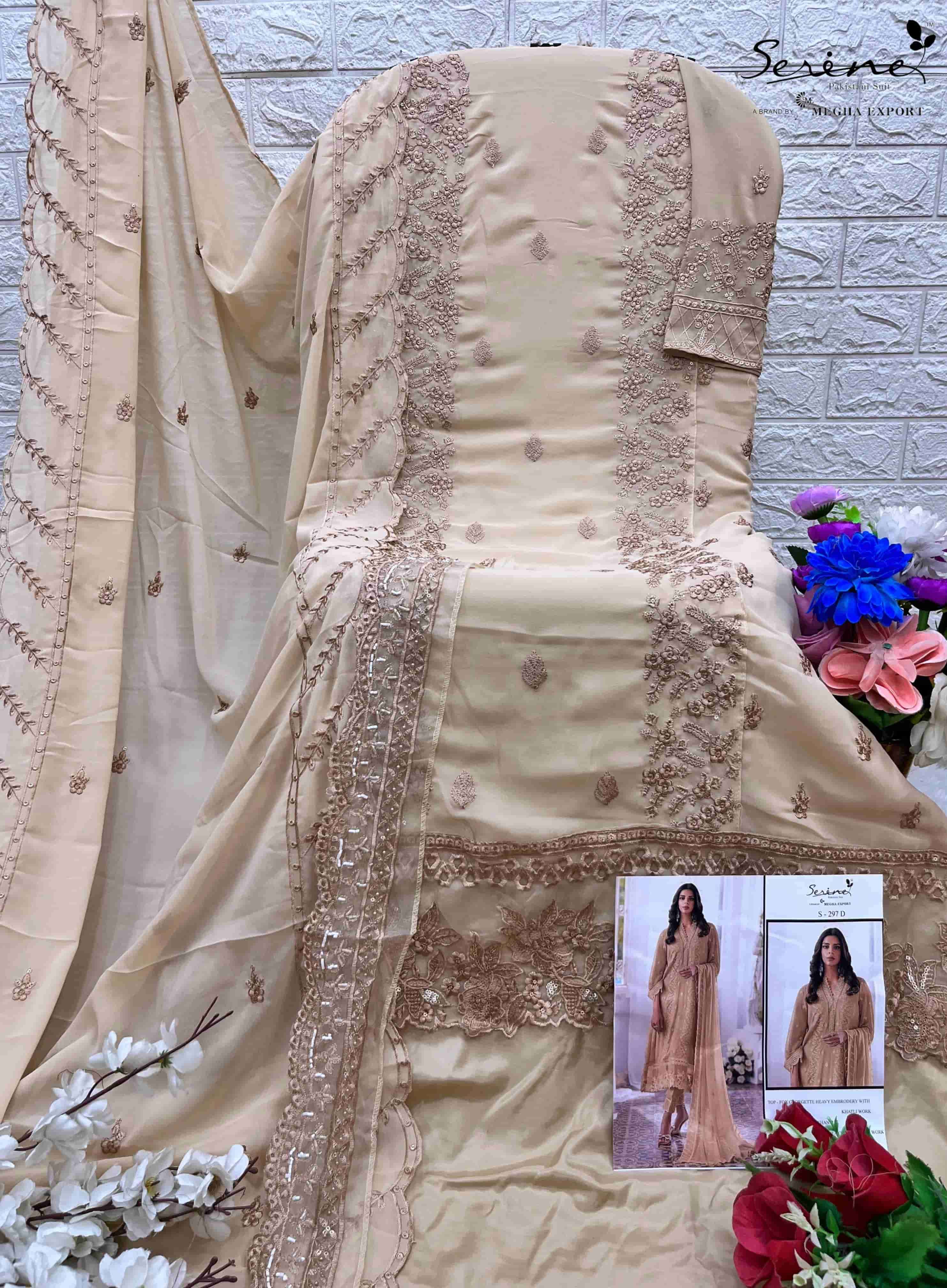 Serine S 297 D Pakistani Festive Wear Style Embroidered Suit Ensemble view 2