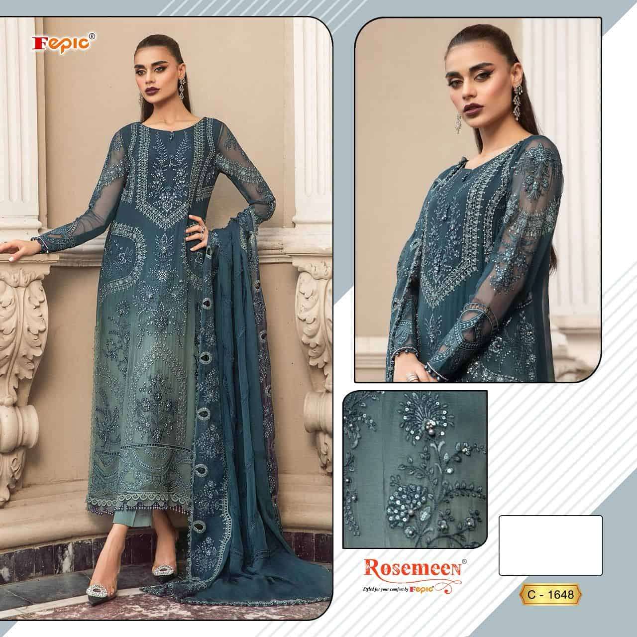 Fepic C 1648 Colors Pakistani Exclusive Designer Style Salwar Suit Exporters