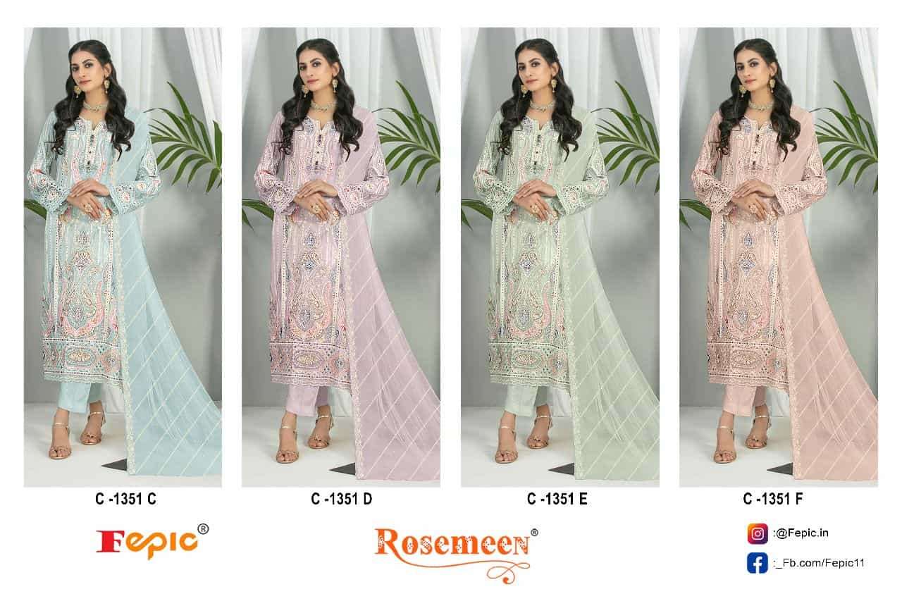 Fepic C 1351 Colors Festive Wear Style Latest Designer Pakistani Suit Exporters view 5